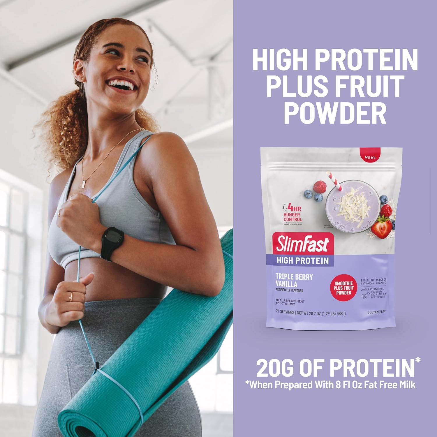 SlimFast High Protein Meal Replacement Shake Powder, 12 Servings (Pack of 2), Advanced Nutrition Smoothie Mix, Digestive Support, Gluten Free, Creamy Chocolate, 20g of Protein (Packaging May Vary)