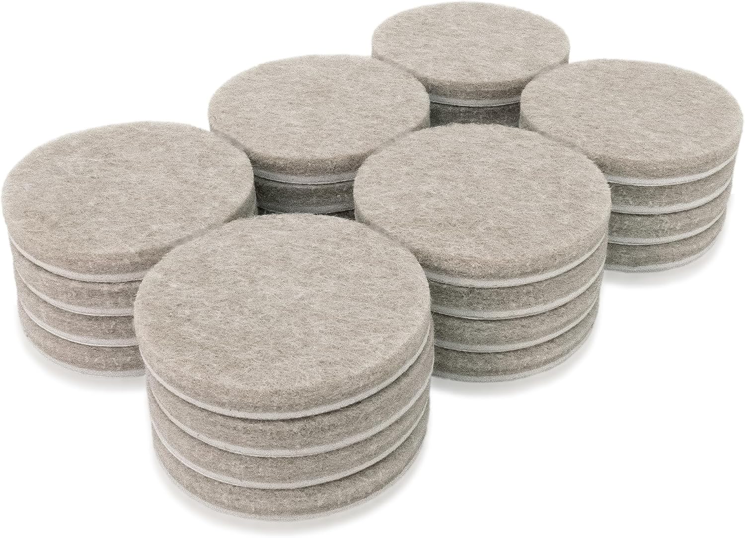 softtouch 1 1/2" Round Heavy Duty Felt Furniture Pads for Hardwood, Brown (24 Pack)