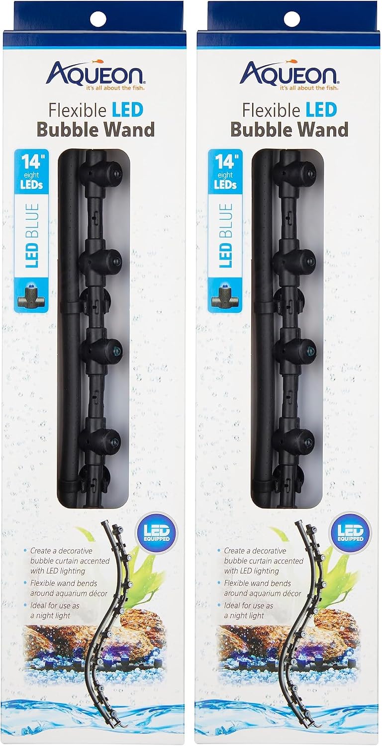 Aqueon Fish Tank Aquarium Flexible LED Accent Light and Bubble Wand, Blue, 14 Inch