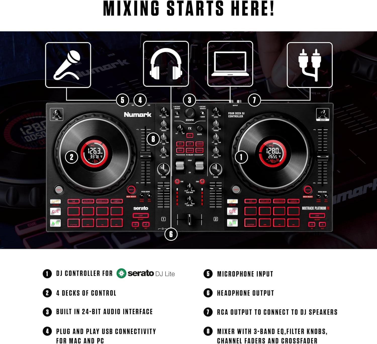 Numark Mixtrack Platinum FX DJ Controller