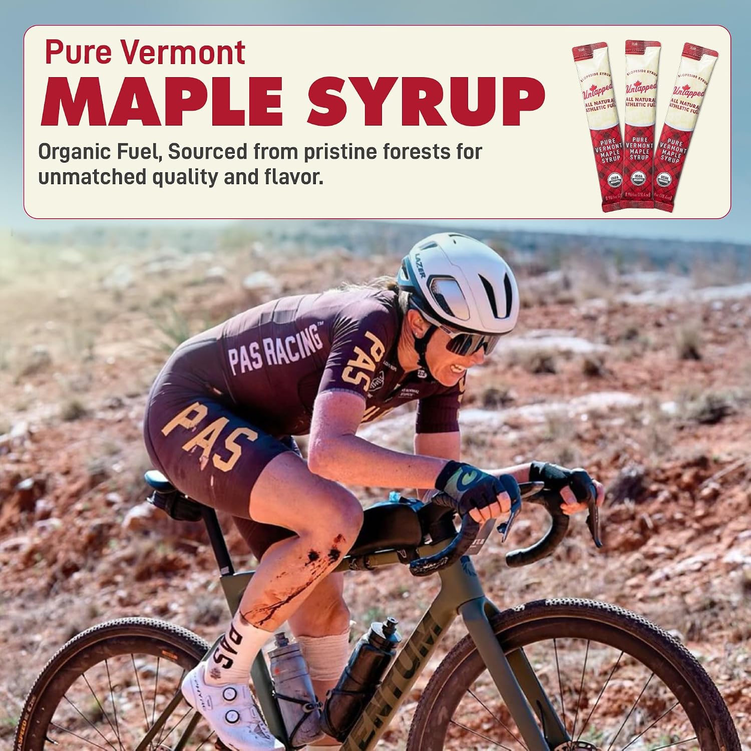 UnTapped Vermont Maple Syrup Packets for Athletes, Box of 20-0.96 Fl Oz | Organic Pure Maple Syrup for Natural Endurance Energy | Fuel to Keep You Running Longer