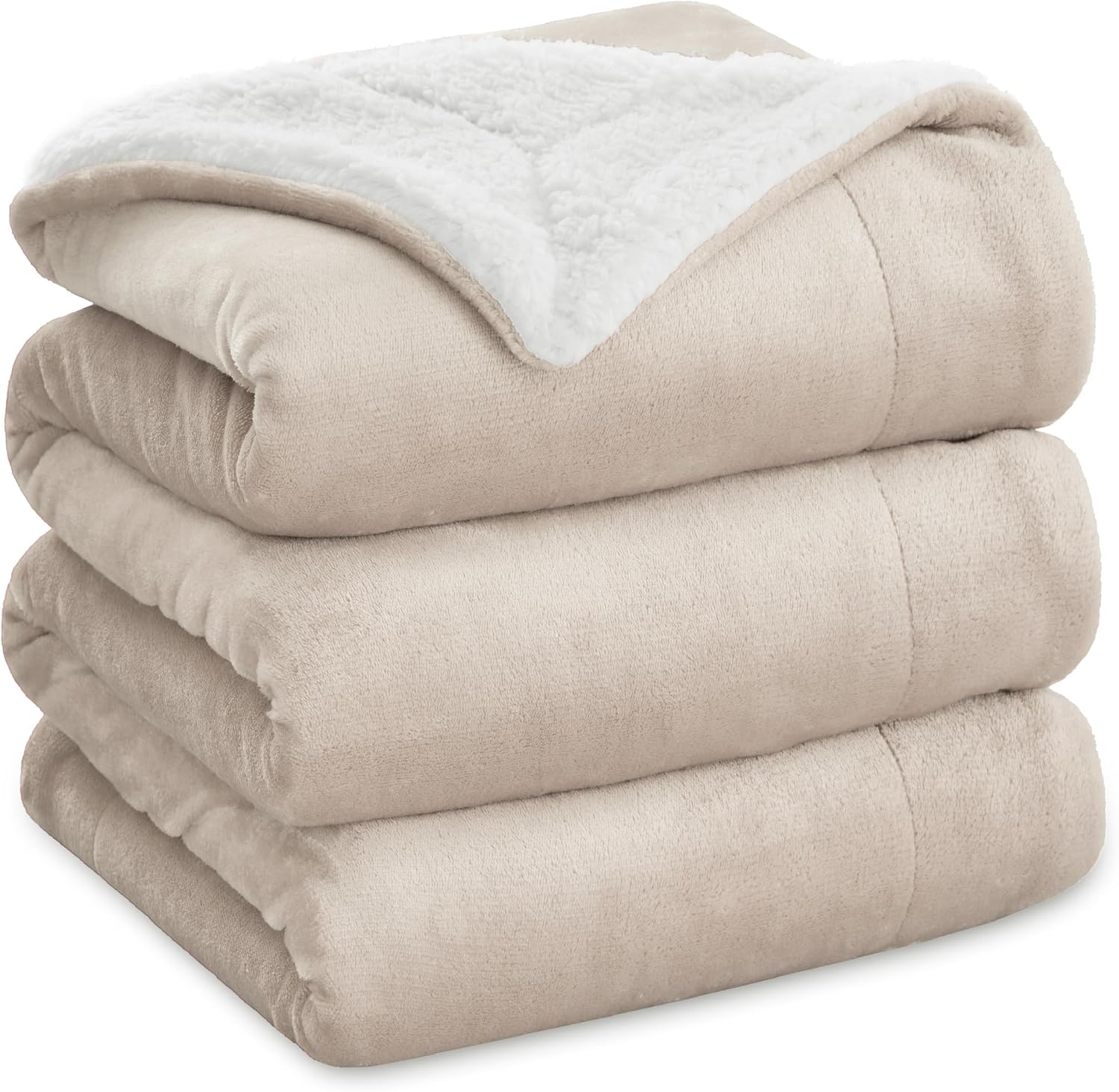 Bedsure GentleSoft Sherpa Fleece Throw Blanket for Couch, Non-Heated, Thick & Warm Cozy Blanket for Winter Fall, Soft Fuzzy Plush Throw Gifts for Women and Men, Grey, 50x60 Inches