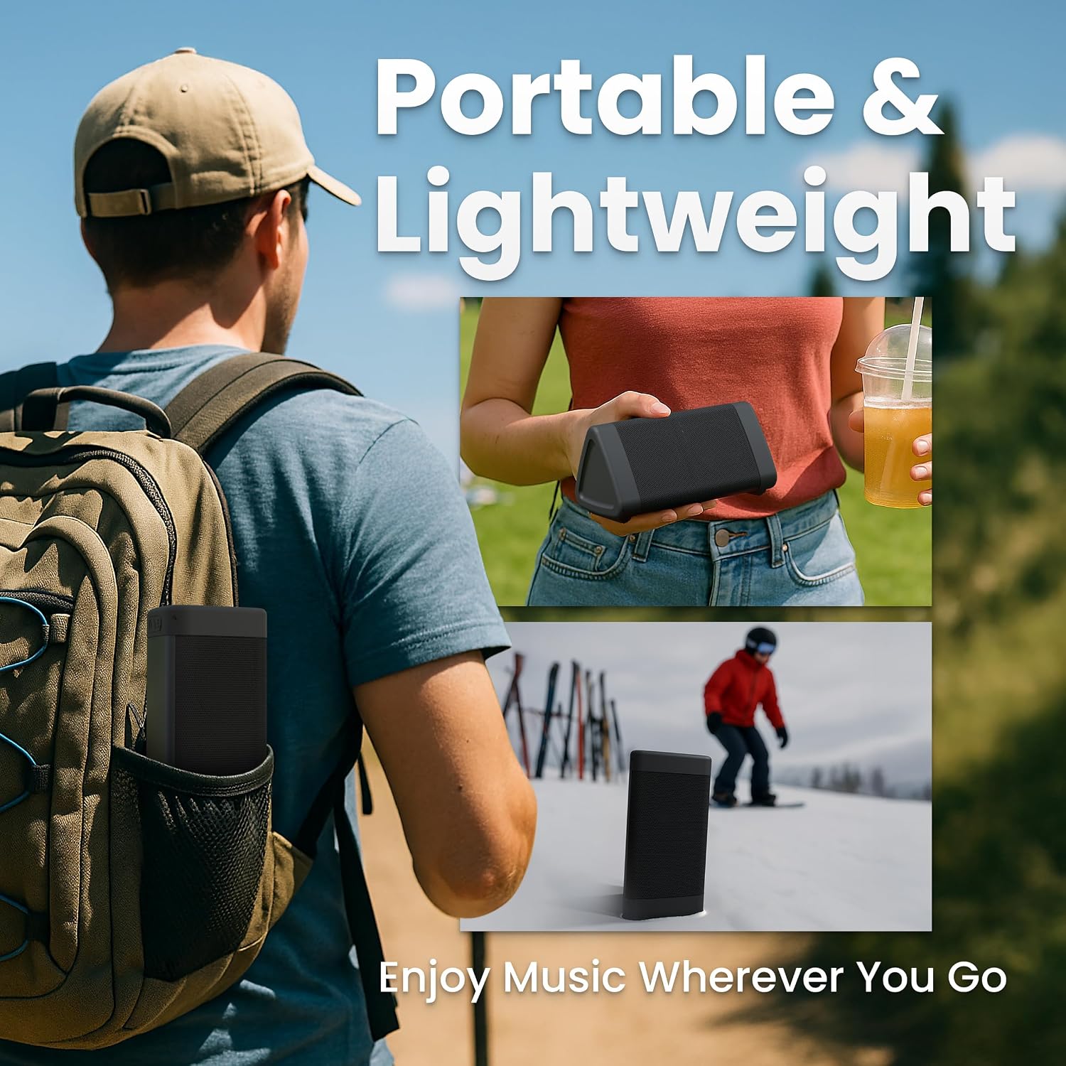OontZ Angle 3 Gen 4 Portable Bluetooth Speaker, 12W, 24-Hour Playtime | Compact 12W Bluetooth speaker with clear sound, 24-hour playtime, 100-ft range, IPX5 waterproof, AUX Input.