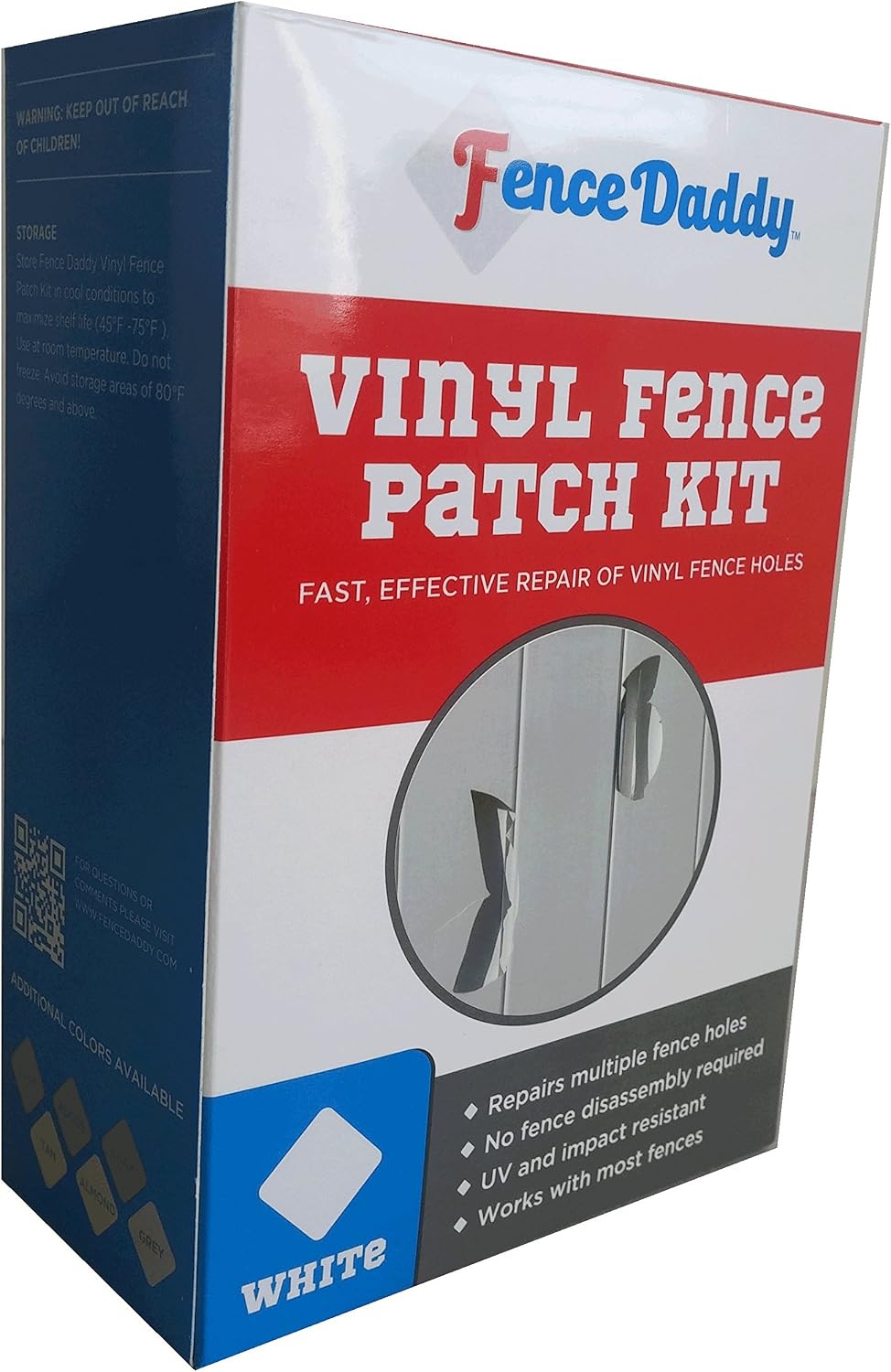 Vinyl Fence Post Repair Kit (Alternative to Replacement Vinyl Fence Panels, Posts, Pickets, Sections, Rails and Parts) White Fence Daddy Kit