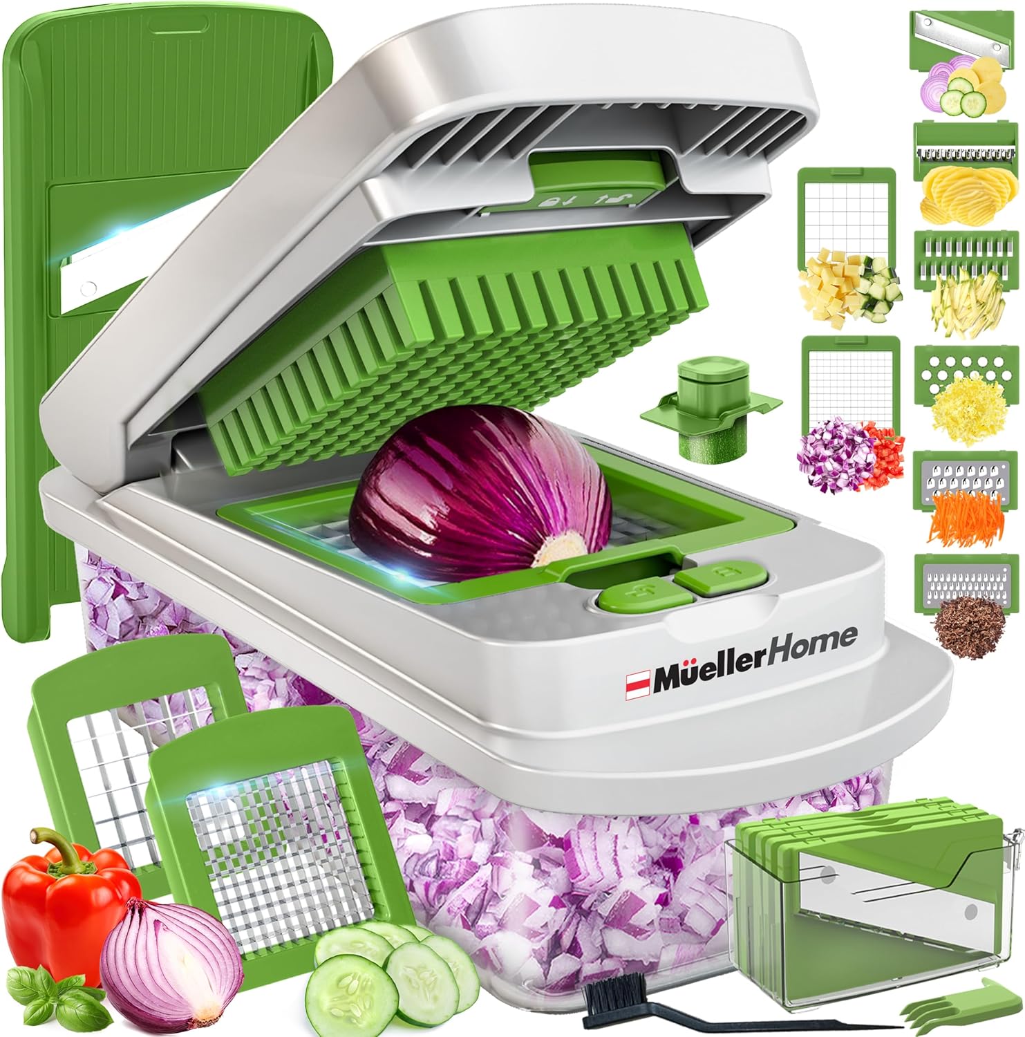 Mueller The Real Original Pro Vegetable Chopper & Mandoline Slicer, 10-in-1