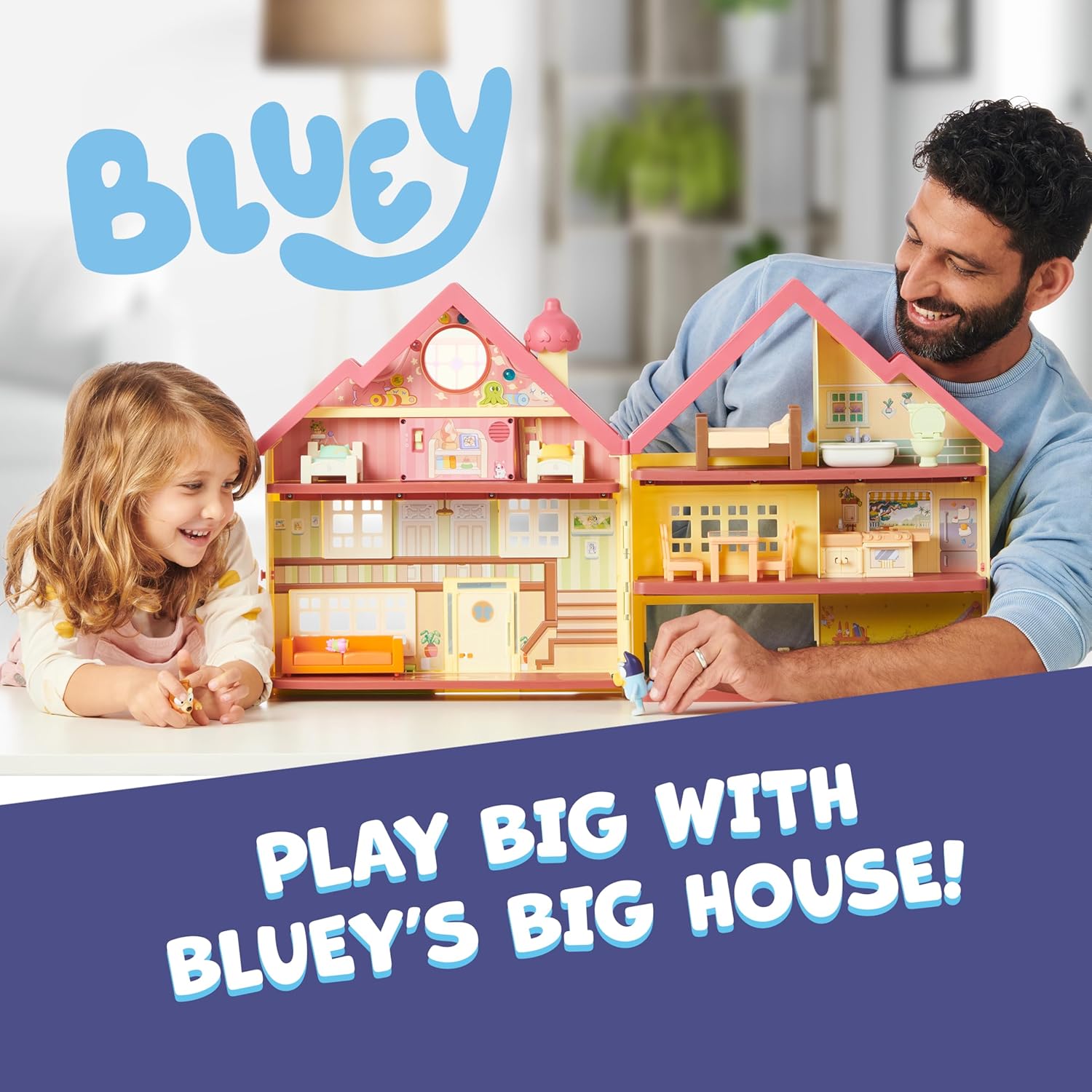 Bluey Toy House Mega Bundle, Family Home & BBQ Playhouse, Ages 3-5