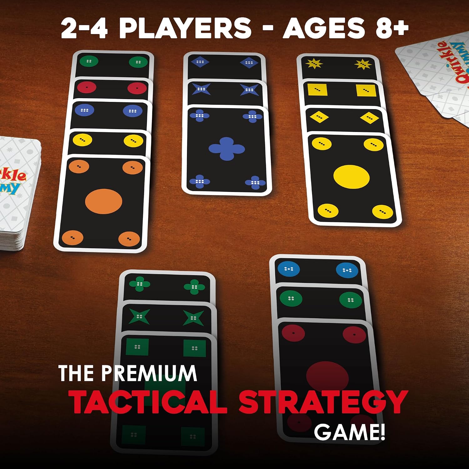MindWare Qwirkle Rummy Card Game - Strategy Games for Adults and Family - Fun Family Games & Party Games for Adults - Match Shapes & Colors