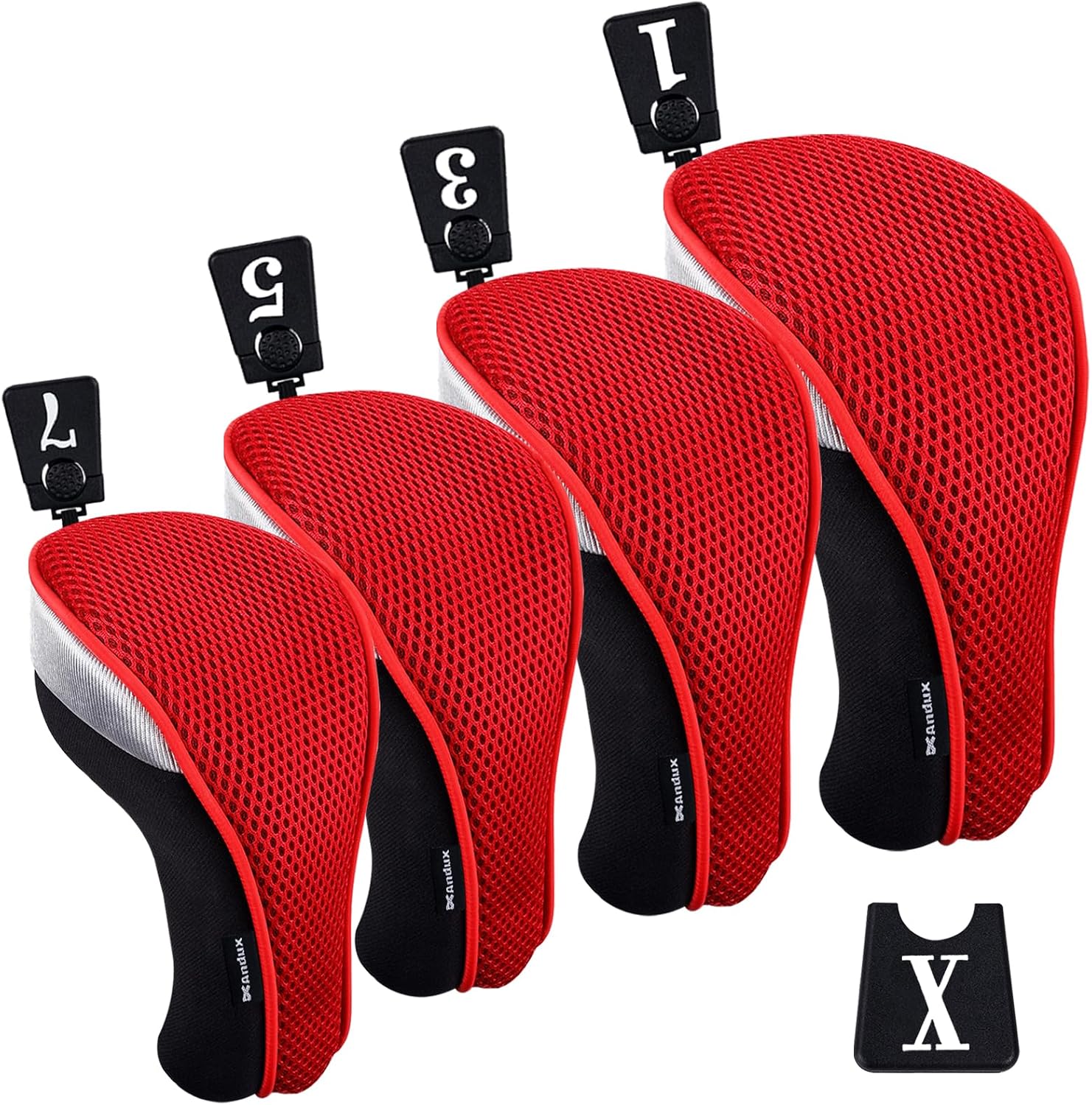 Andux 4pcs/Pack Golf 460cc Driver Fairway Wood Club Head Covers
