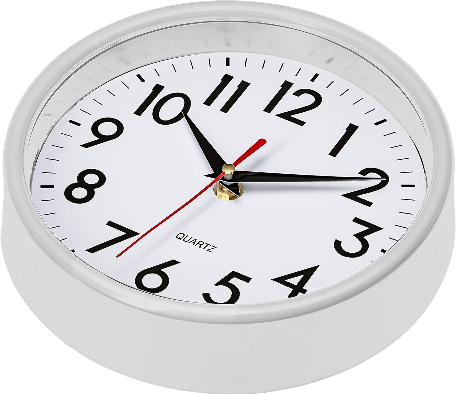Bernhard Products Silver Wall Clock 8" Silent Non-Ticking Quality Quartz Battery Operated Clock for Home Kitchen Bedroom Bathroom Classroom Nursery