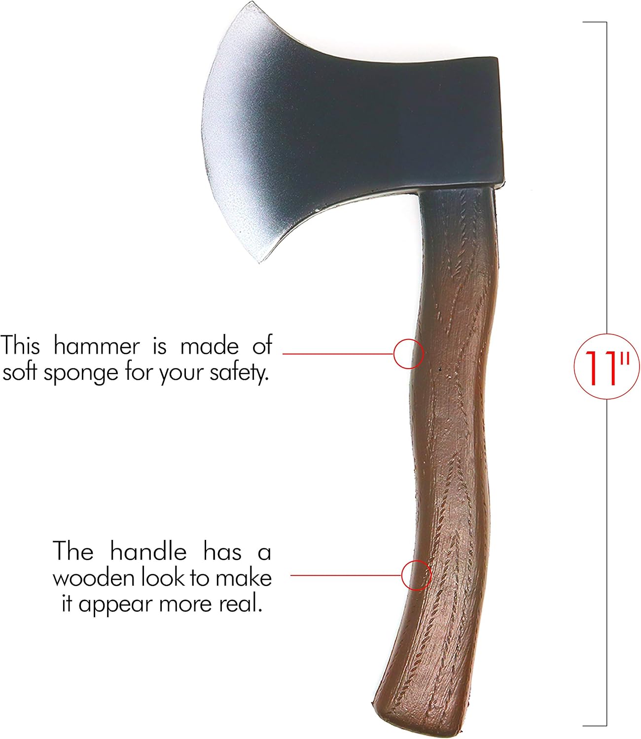 Lumberjack Costume Prop Toy - Wood Look Hatchet Axe Props for Party - 1 Piece