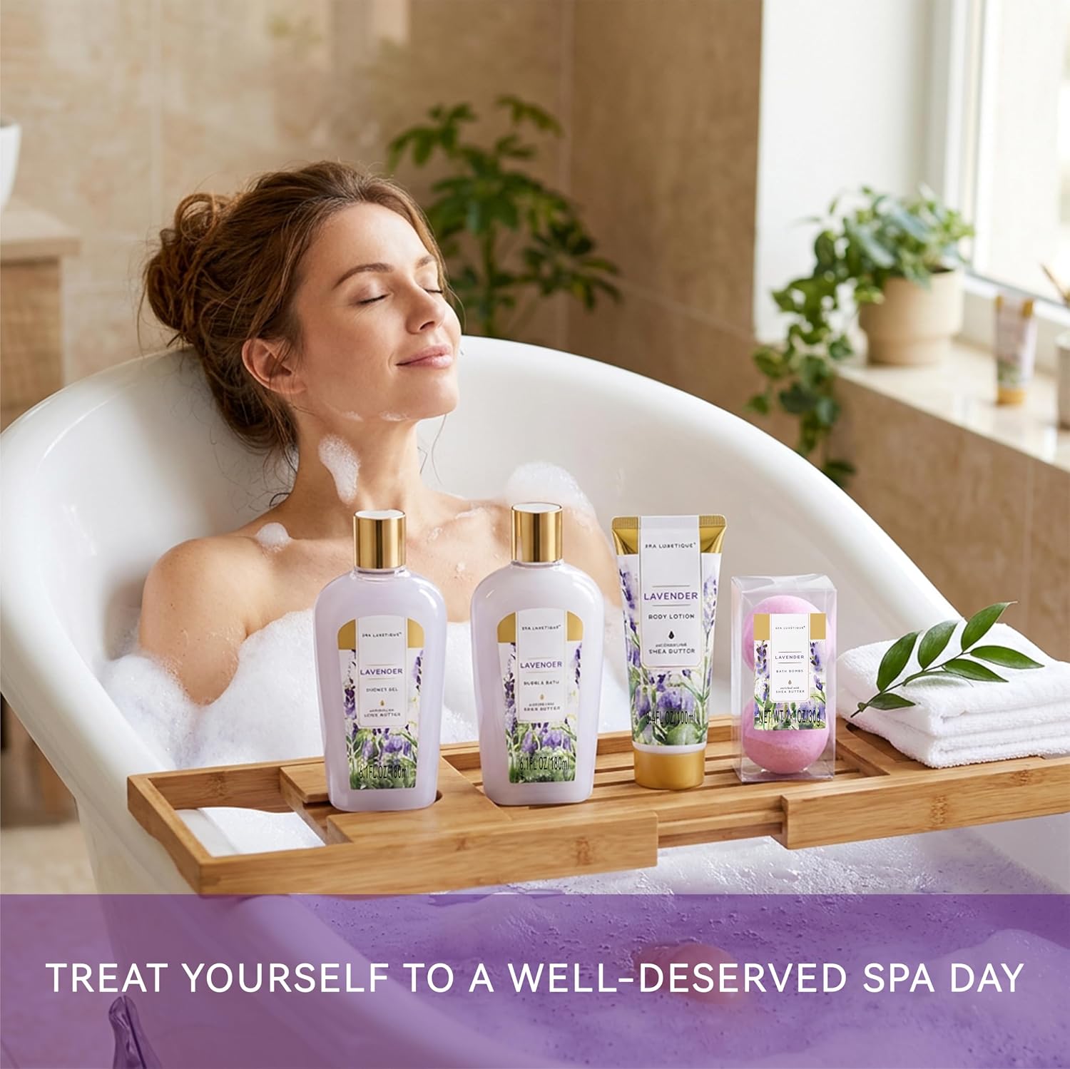 Self Care Gifts for Women, Spa Luxetique 8pcs Daisy Bath and Body Gift Baskets for Her, Bath Set with Bubble Bath, Lotion, Christmas Gifts for Mom