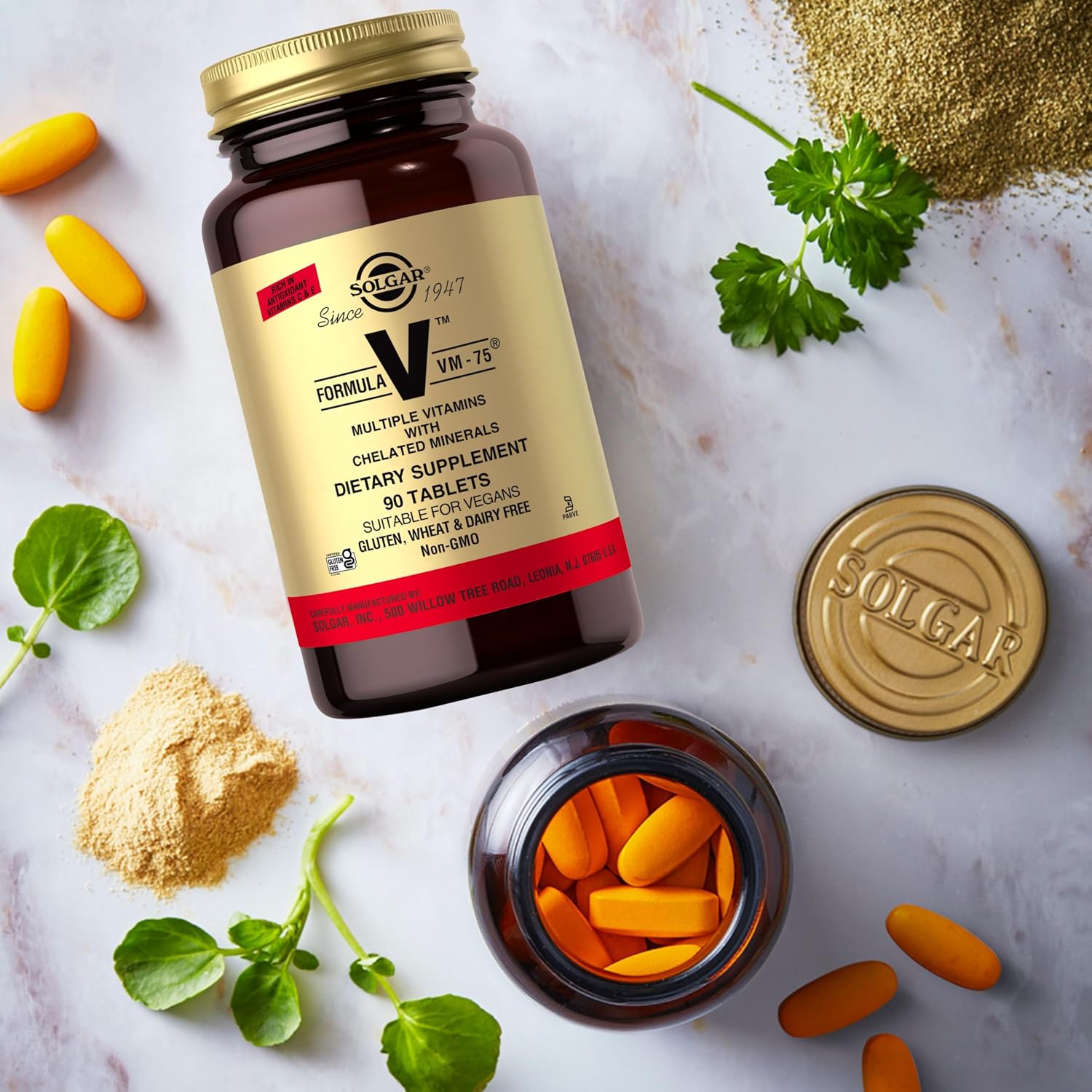 Solgar Formula VM-75, 90 Tablets - Vitamin A, B6, B12, C, D, E, Vegan | Multivitamin with Chelated Minerals - Biotin, Magnesium, Calcium, Iron, Zinc, Gluten Free, Dairy Free, Kosher - 90 Servings
