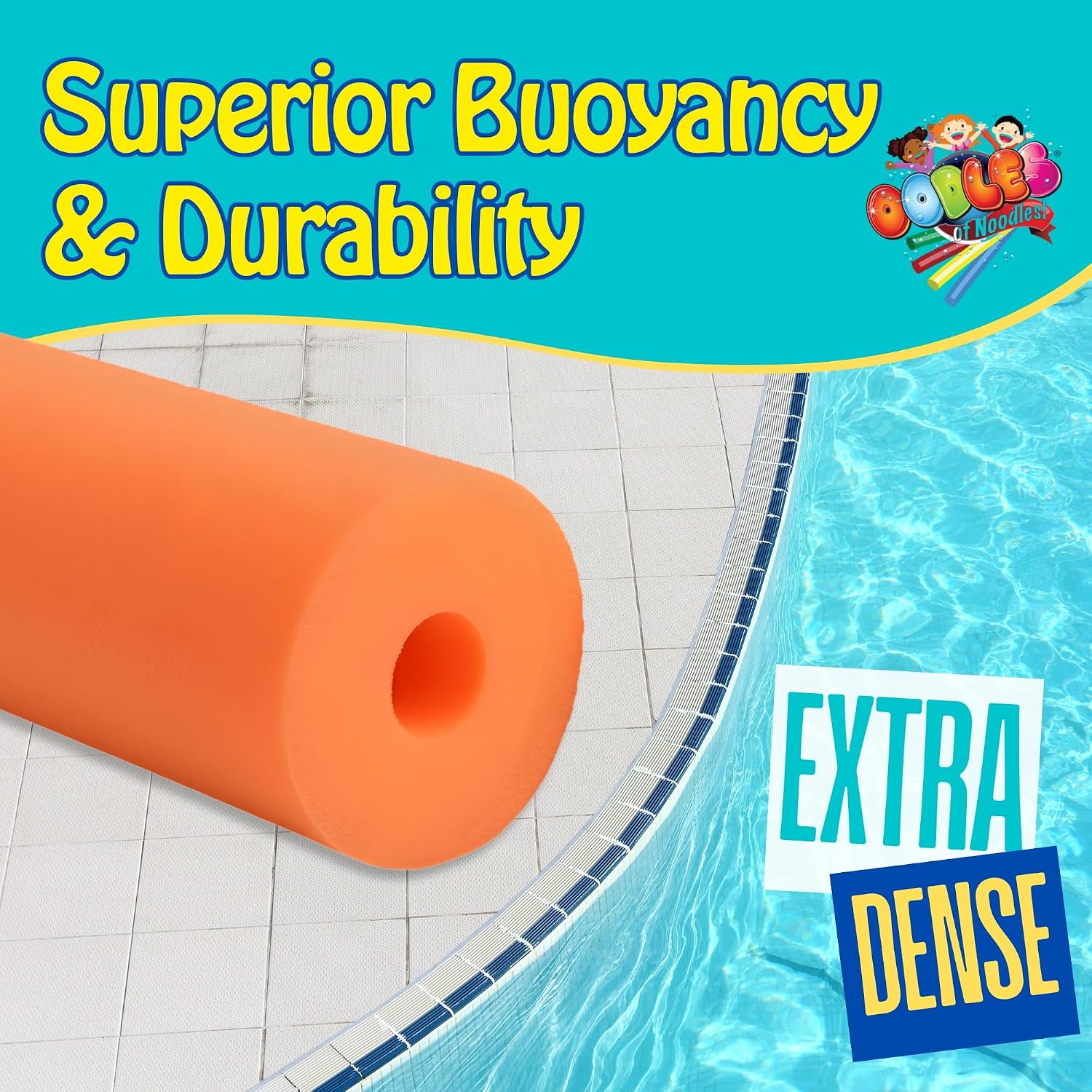 Oodles of Noodles Jumbo XL Pool Swim Noodles - 55" x 3.5" Hollow Core