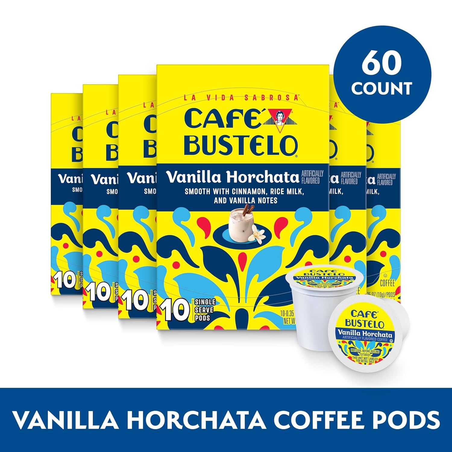 Café Bustelo Espresso Style Dark Roast, Single Serve Coffee Pods, 12 Count (Pack of 6)