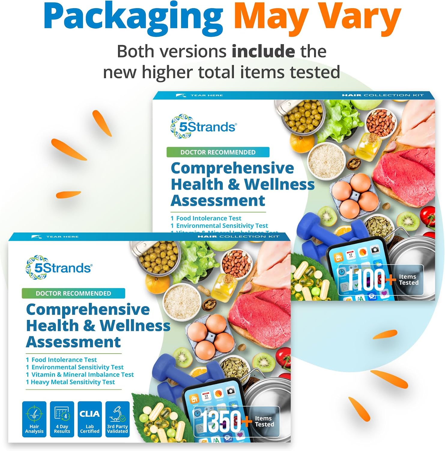 5Strands Food Intolerance, Environmental & Heavy Metal Sensitivity, and Nutritional Imbalance Test for Adults & Kids, 1350 Items Tested