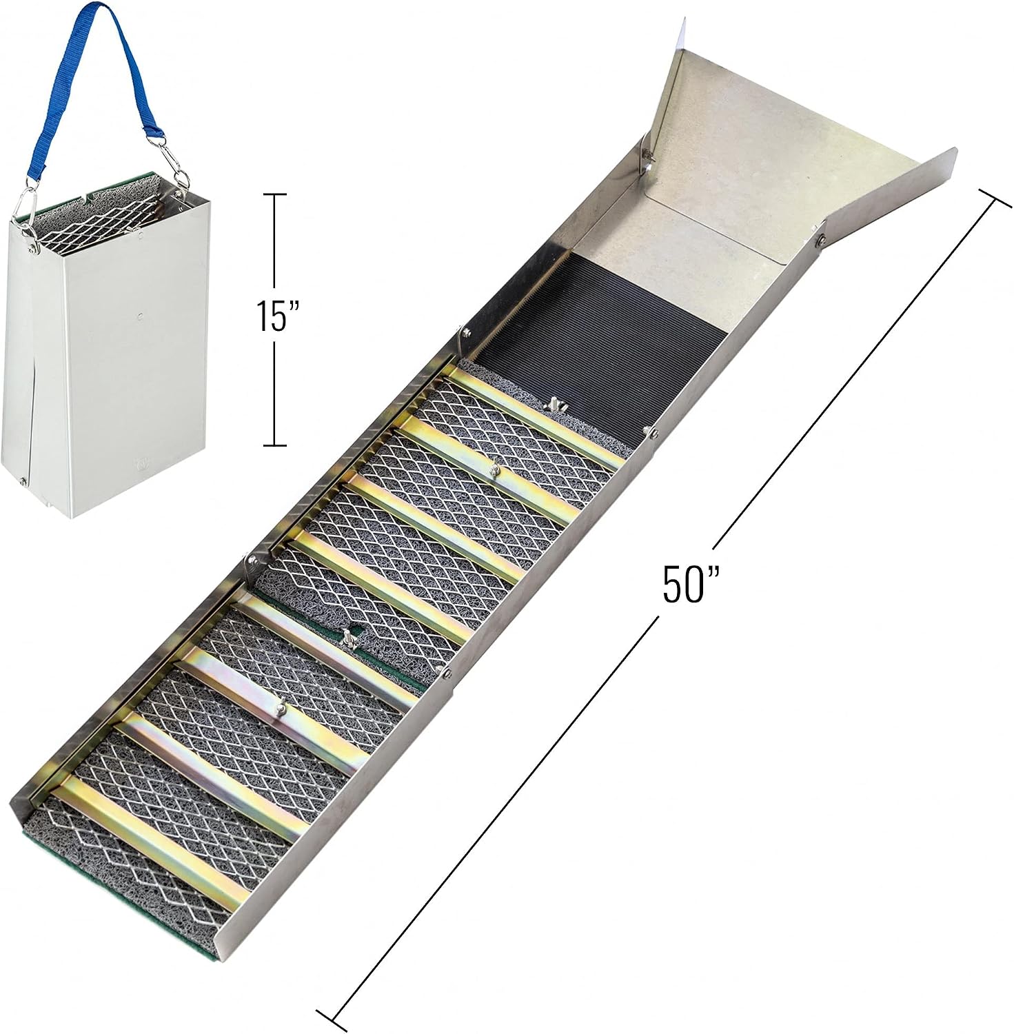 ASR Outdoor 15PC Gold Panning Kit for Adults with Sluice Box and (2) 5-Gallon Bucket Classifier Screens
