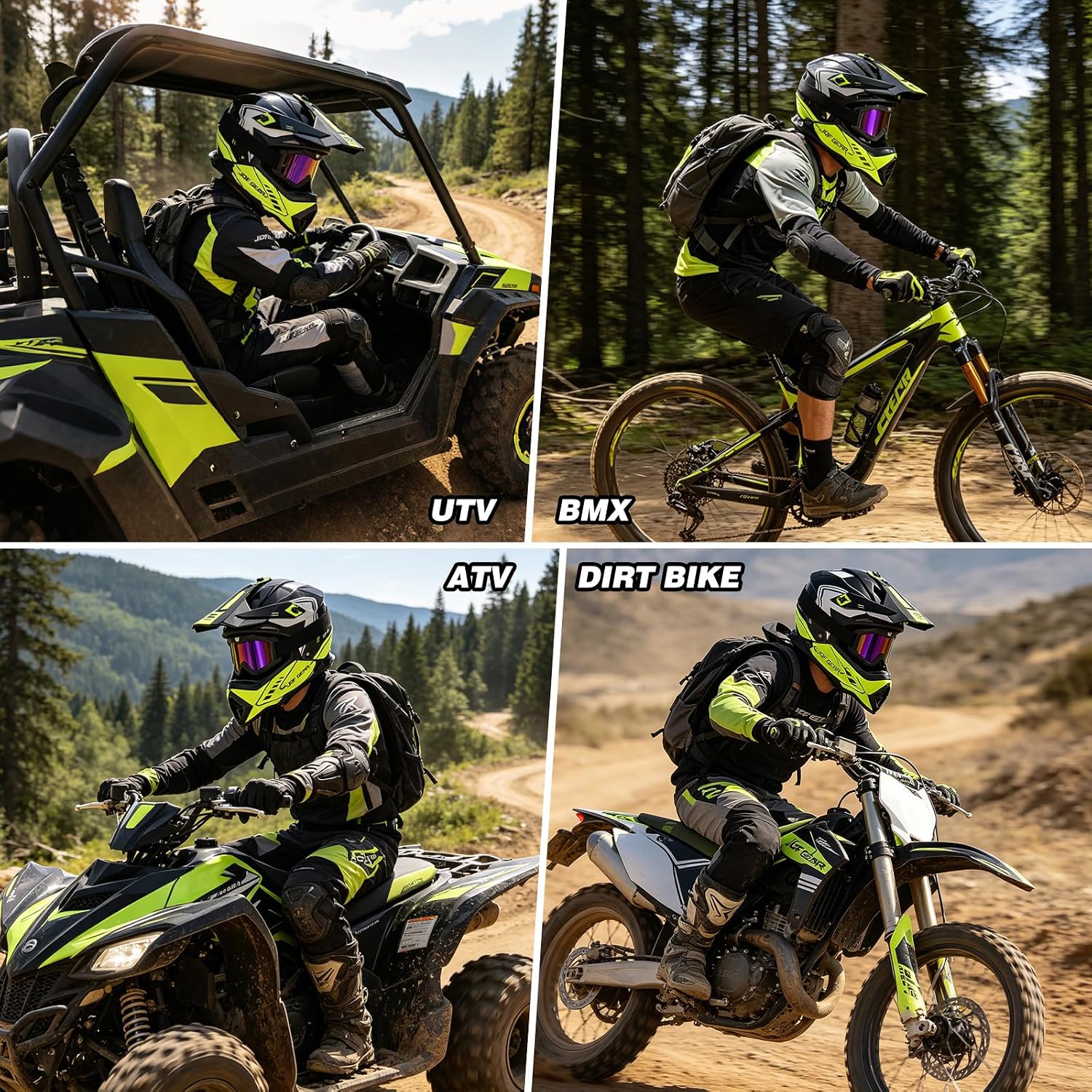 Adult Dirt Bike Helmet DOT Approved,WS901 Full Face Motocross Set | Includes Goggles Gloves,adjustable visor and washable liner for UTV MX Dirtbike ATV OffRoad