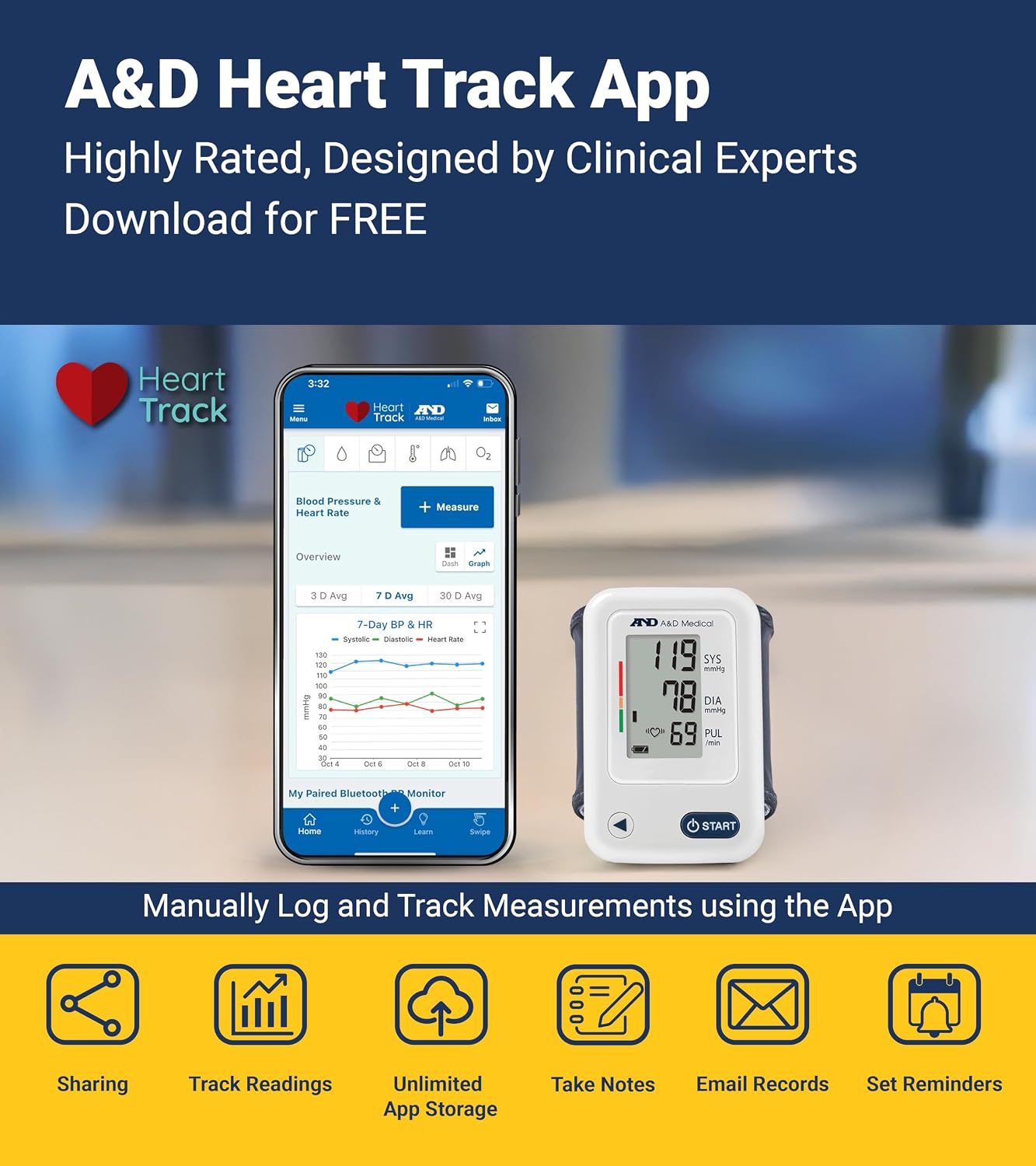 A&D Medical UB-543 Wrist Blood Pressure Monitor, 2 Users, Cuff 5.3-8.5" | BP Adjustable Cuff (5.3-8.5"), 2 Users, One Button Operation, LCD Display, 60 Memory, Carrying Case, 2 AAA Batteries