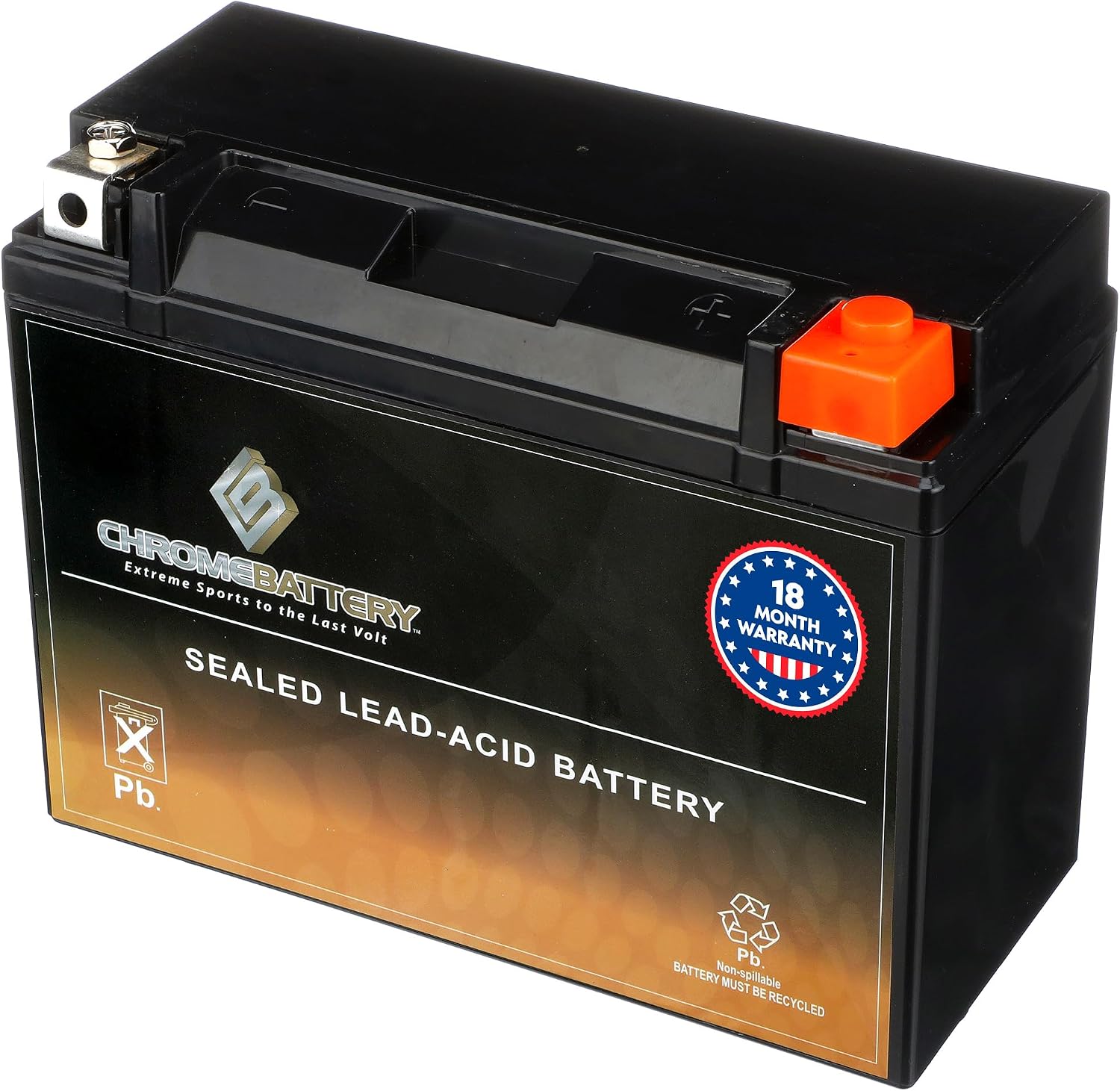 CB CHROMEBATTERY YTX30L-BS 12V 385 CCA AGM – Maintenance-Free 30Ah Battery for Harley, ATV, UTV, Snowmobile, Jet Ski – T3 Nut & Bolt Terminal – Fits Harley Touring, Polaris Sportsman 850