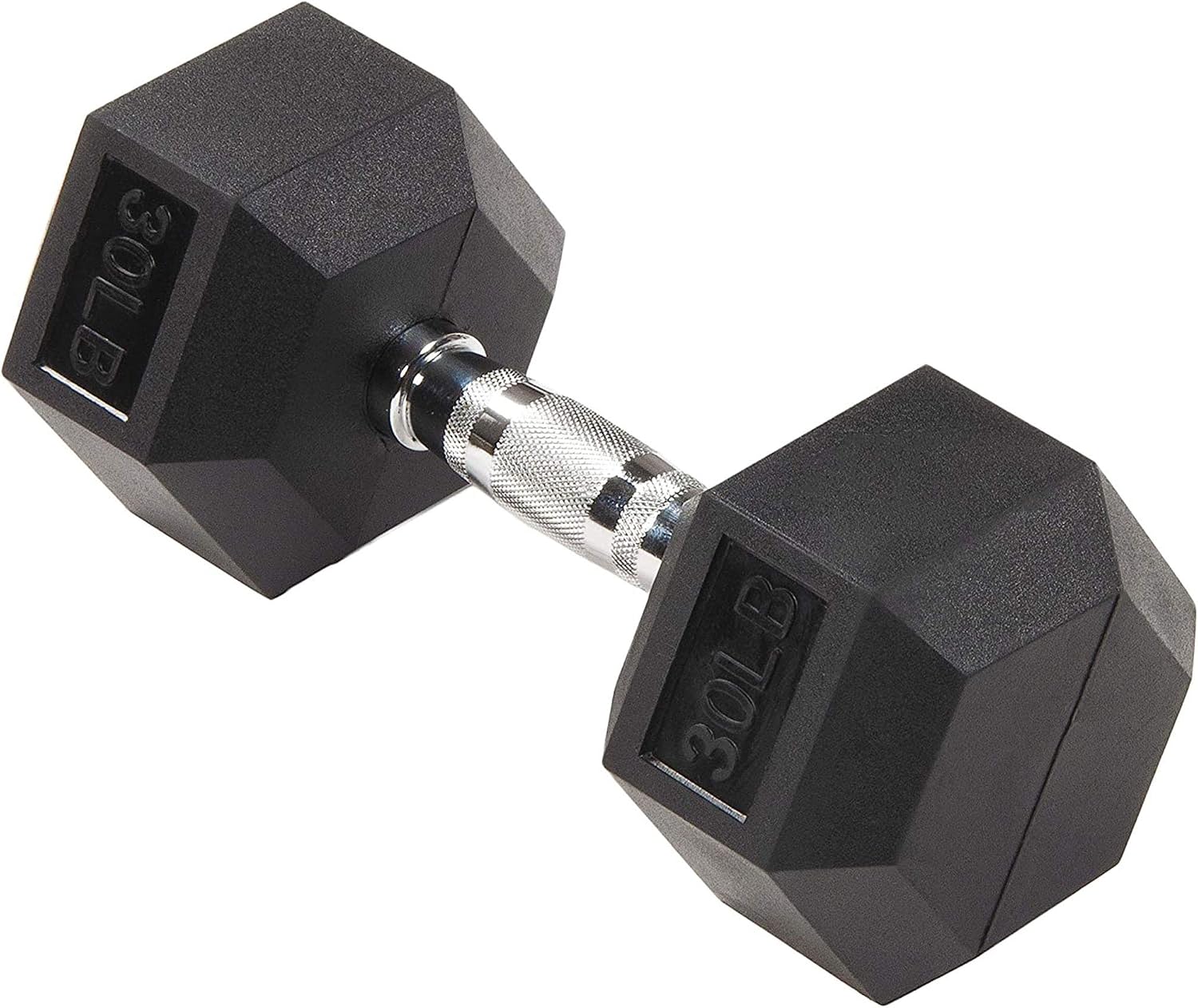 Rubber Encased Hex Dumbbell with Knurled Alloy Material Non-slip Handle, Basic Professional Dumbbell