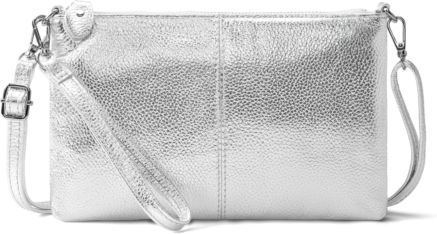 befen Genuine Leather Small Crossbody Bags for Women Wristlet Wallet Purses | Real Leather, RFID Blocking Card Slots, Wristlet Strap, Clutch Purse, Fit iPhone 17 Pro Max, Leather Handbags