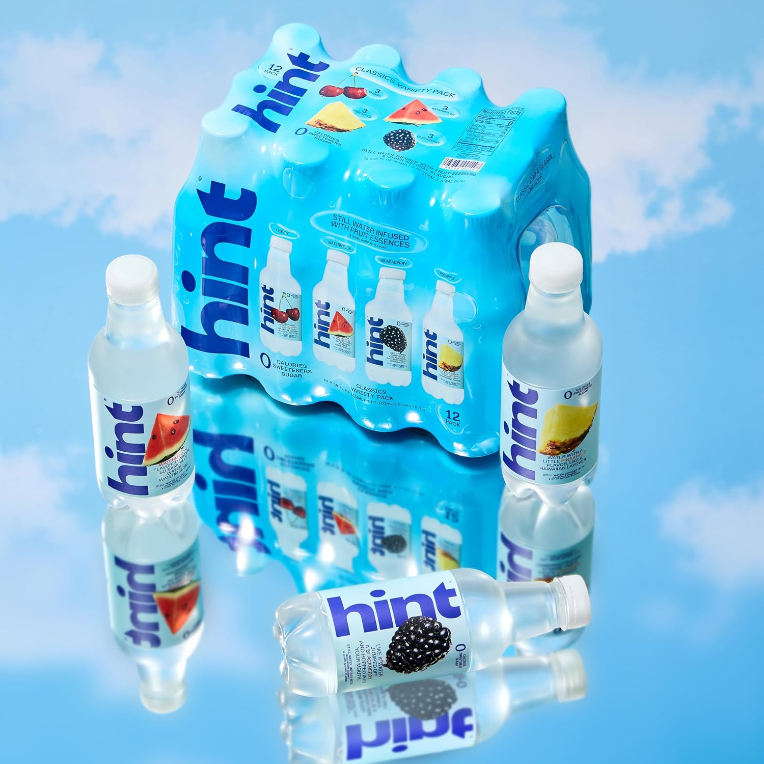 Hint Flavored Water Zero Sugar 0 Calories - Pineapple 16 FL Oz (12 pack) | Crisp, refreshing water, fruit flavors. 0 calories, 0 sugar, 0 sweeteners. Hydration for wellness. Gluten-free, Kosher, Vegan