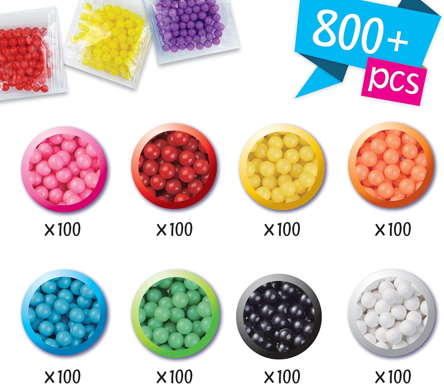 Aquabeads - Solid Bead Pack - Water Fuse Bead Refill Pack