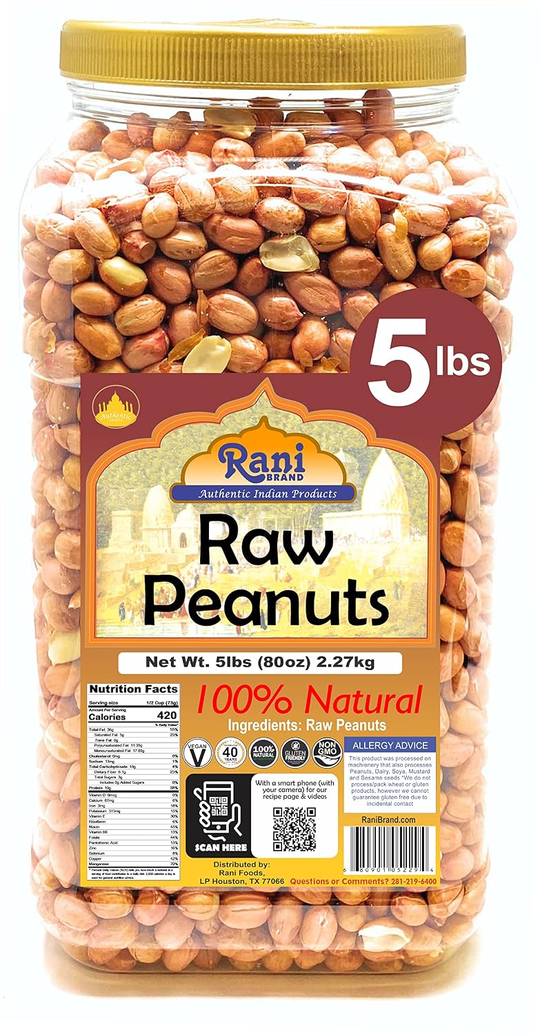 Rani Peanuts, Raw Whole With Skin (uncooked, unsalted) 14oz (400g) ~ All Natural | Vegan | Kosher | Gluten Friendly | Fresh Product of USA ~ Spanish Grade Groundnut/Red-skin