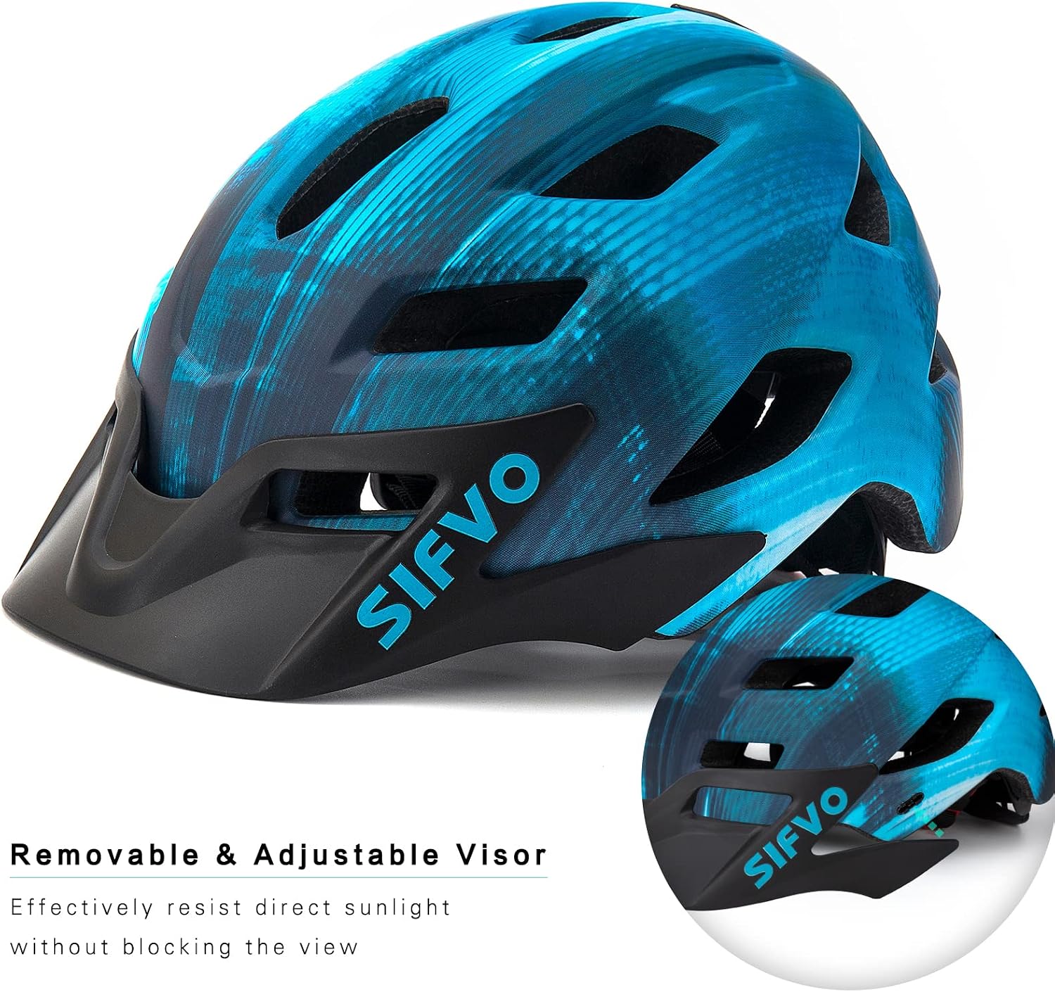 Kids Helmet, SIFVO Kids Bike Helmet Boys and Girls Bike Helmet with Cool Visor Helmet for Kids 5-14