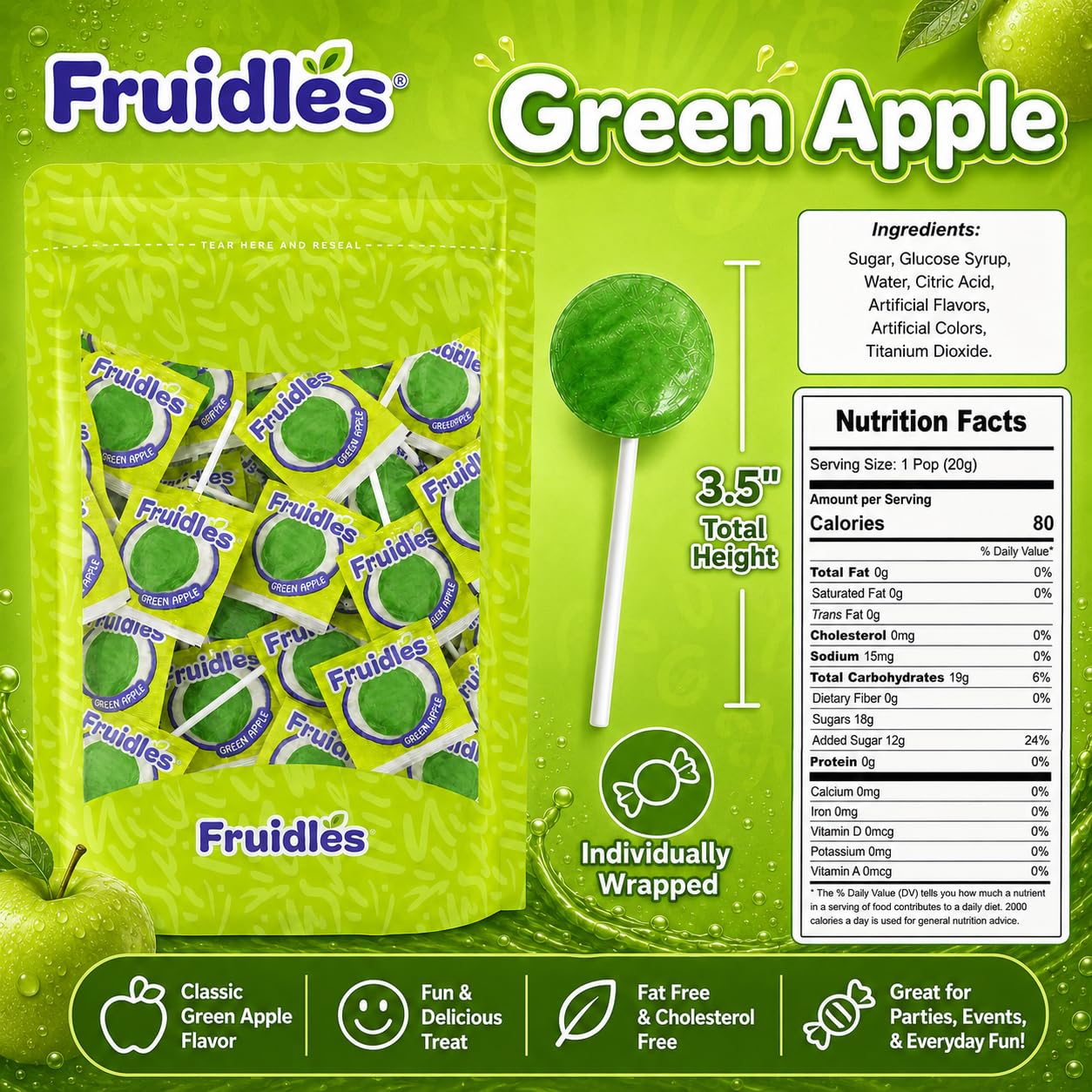 20-Count Grape Lollipops Candy Suckers for Kids, Perfect for Gifting, Parties, Events,10 Gram Lollipops