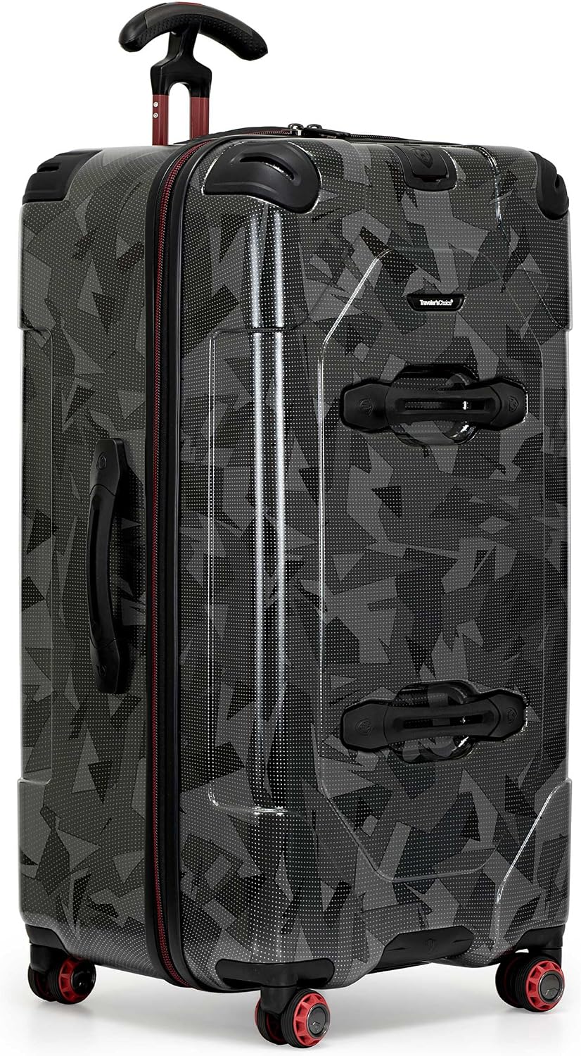Traveler's Choice Maxporter II Polycarbonate Hardside Trunk with Spinner Wheels, Navy, 31-Inch Large Trunk