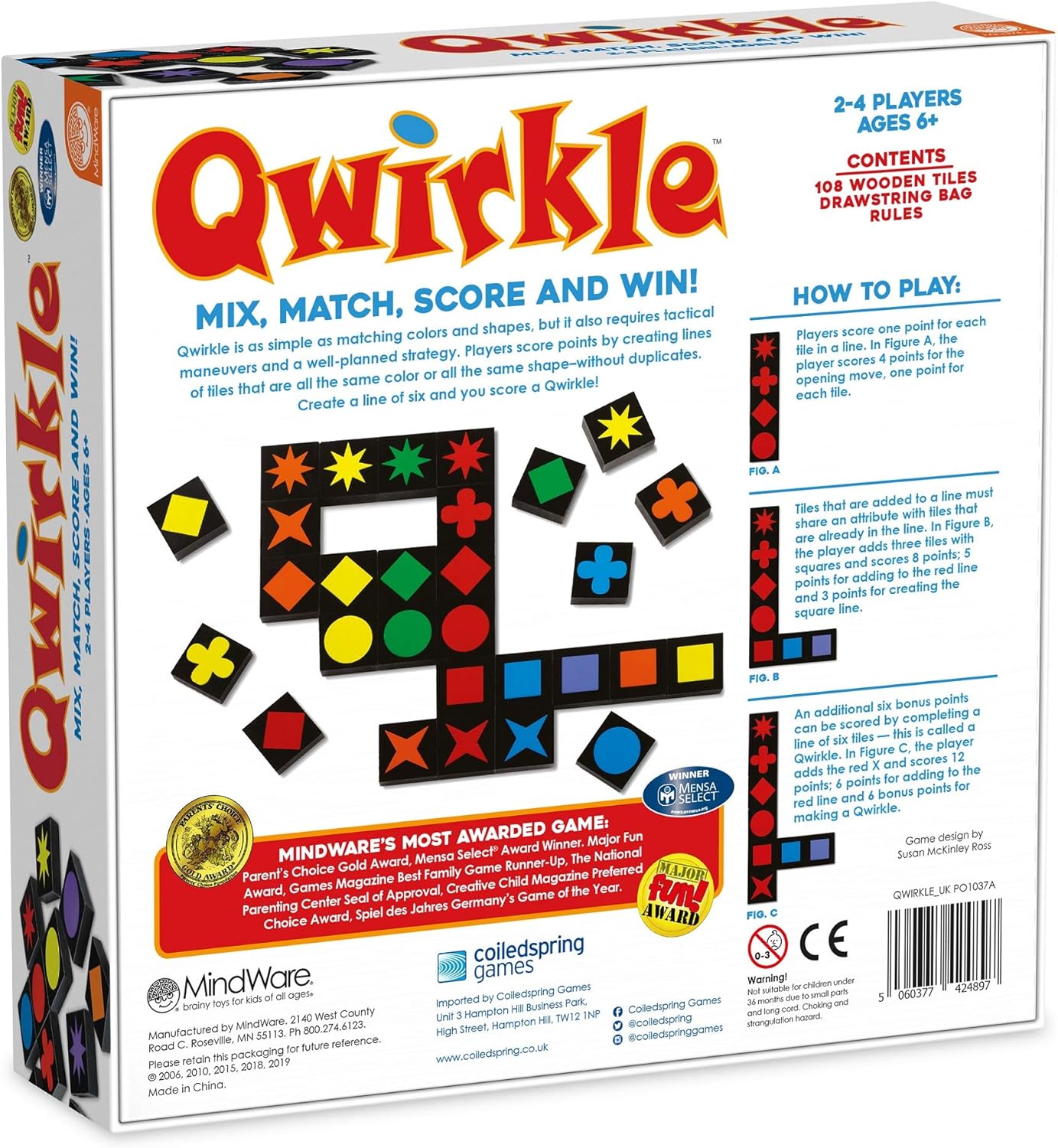 Mindware | Qwirkle: Travel (NEW) | Board Game | Ages 6+ | 2-4 Players | 45 Minutes Playing Time