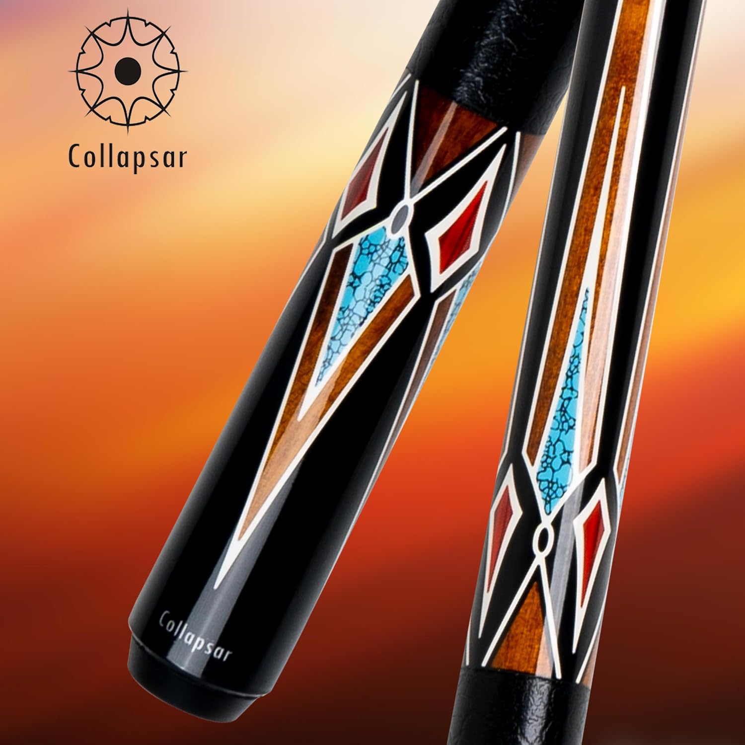Collapsar CA Pool Stick with 1X1 Hard Case 58" Billiard Cue Stick | Canadian Maple Shaft with 13mm Cue Tip,19-21 oz Professional Pool Cue Set