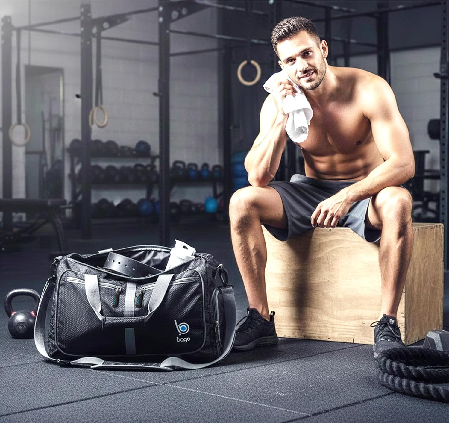 Bago Large Duffle Bag for Travel Women & Men. Durable Lightweight Foldable Travel Duffel Bags For Traveling Women. 80L Duffle Bags For Overnight Bag With Shoe Compartment Collapsible Weekender duffel