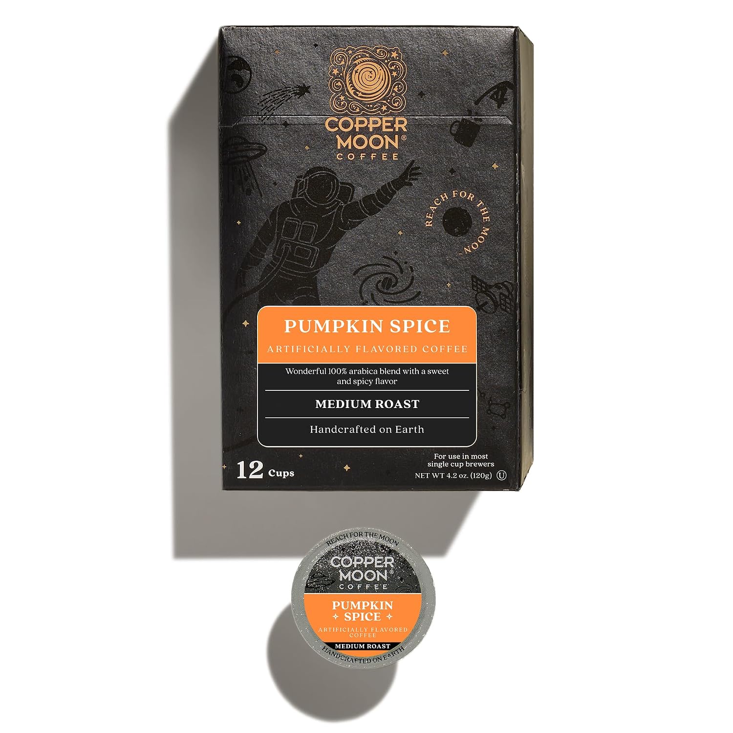 Copper Moon K-Cup Coffee Pods, Medium Roast, Hawaiian Hazelnut, 12 Count | 12 Count, Flavored Coffee, Vegan, Allergen Free, Non-GMO, Kosher, Small Batch Roasted, Compatible with Keurig K Cup Brewers