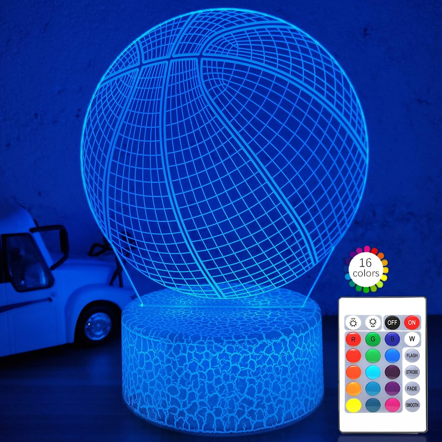 i-CHONY Dinosaur Toy T-Rex 3D Night Light for Kids, 16 Colors Dimmable Dinosaur Led Light with Remote & Smart Touch