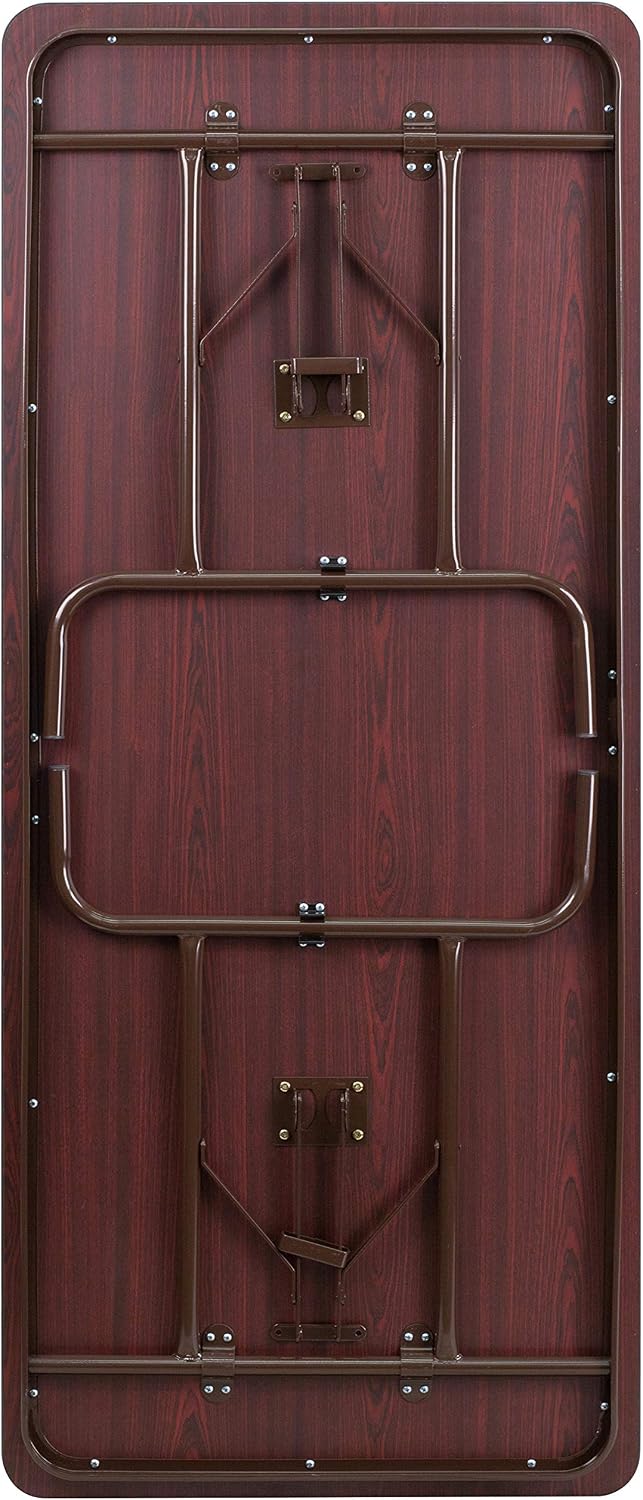 Flash Furniture 6 ft Laminate Folding Banquet Table, Mahogany | Durable Construction, Commercial Use