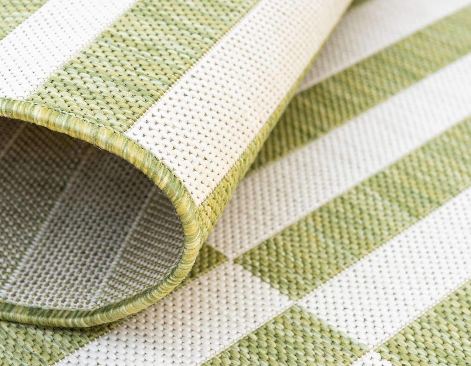Unique Loom Outdoor Striped Collection Area Rug - Striped (7' 1" x 10' Rectangle, Taupe/Ivory)