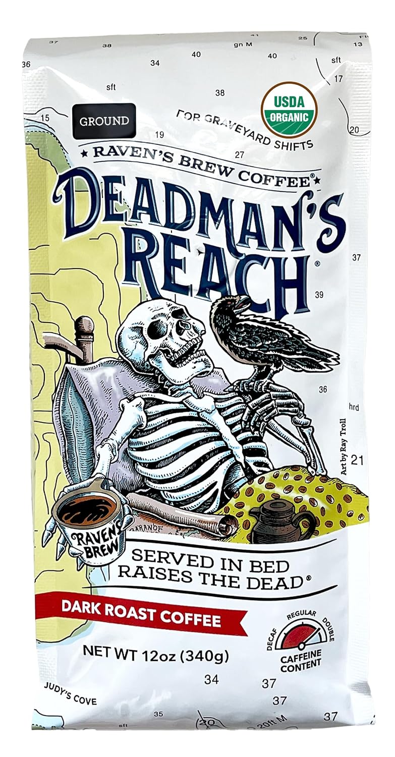 Raven's Brew Coffee Three Peckered Billy Goat, 12 Ounce - Dark Roast - Full Body with a Long Sweet Finish (Organic Ground, 12 oz)