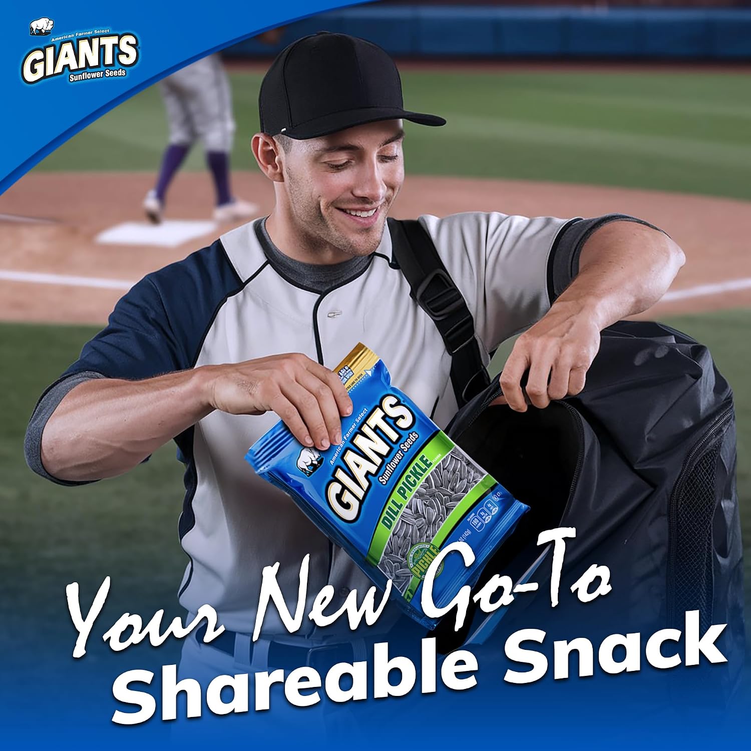 GIANTS Original Sunflower Seeds - Sunflower Seeds to Eat, Sunflower Seeds Bulk, Lightly Salted Sunflower Seeds for Eating, High Protein Snack - 5.75 oz Resealable Bags (Case of 12)