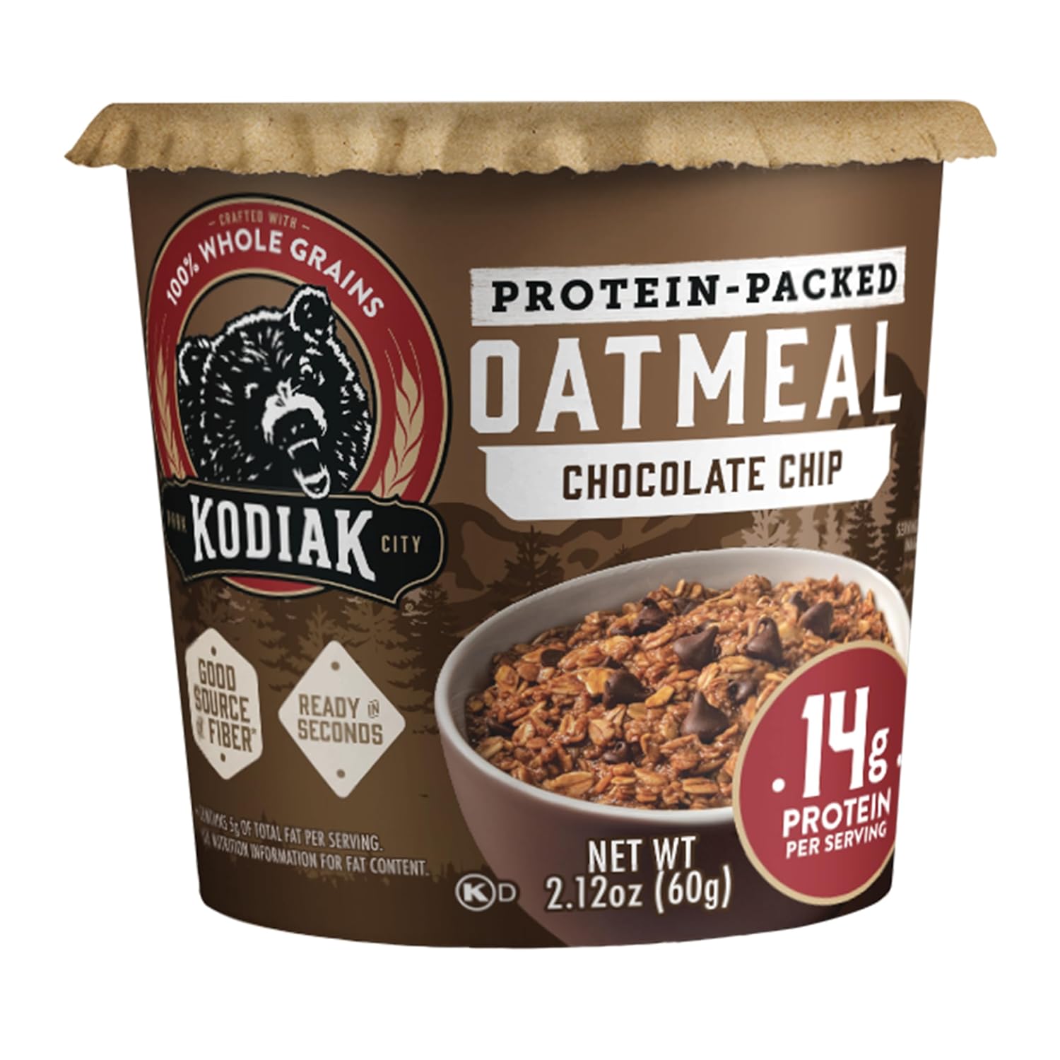 Kodiak Cakes Instant Protein Maple & Brown Sugar Oatmeal in a Cup, 2.12oz (Pack of 12)