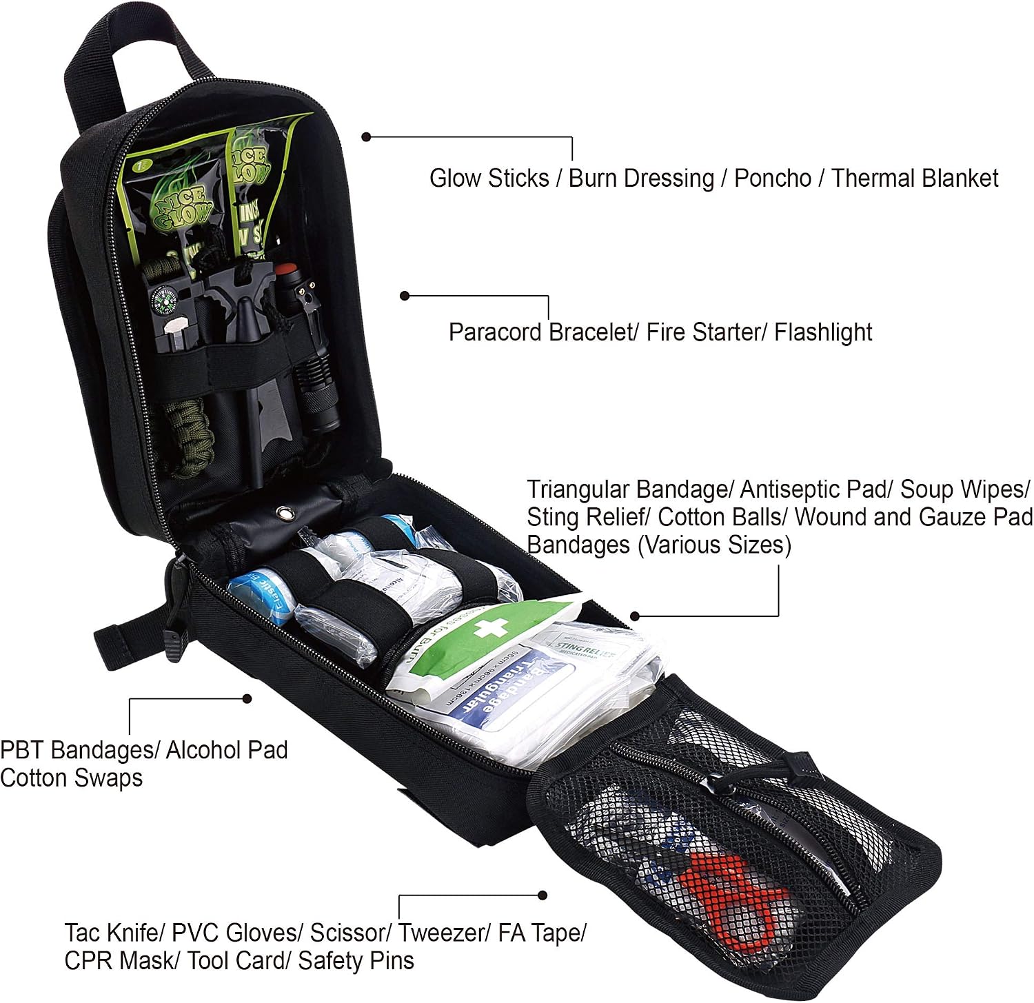 EVERLIT 250 Pcs Survival First Aid Kit | IFAK Outdoor Survival Kit Emergency Kit For Camping Hiking Hunting Earthquake Emergency Preparedness