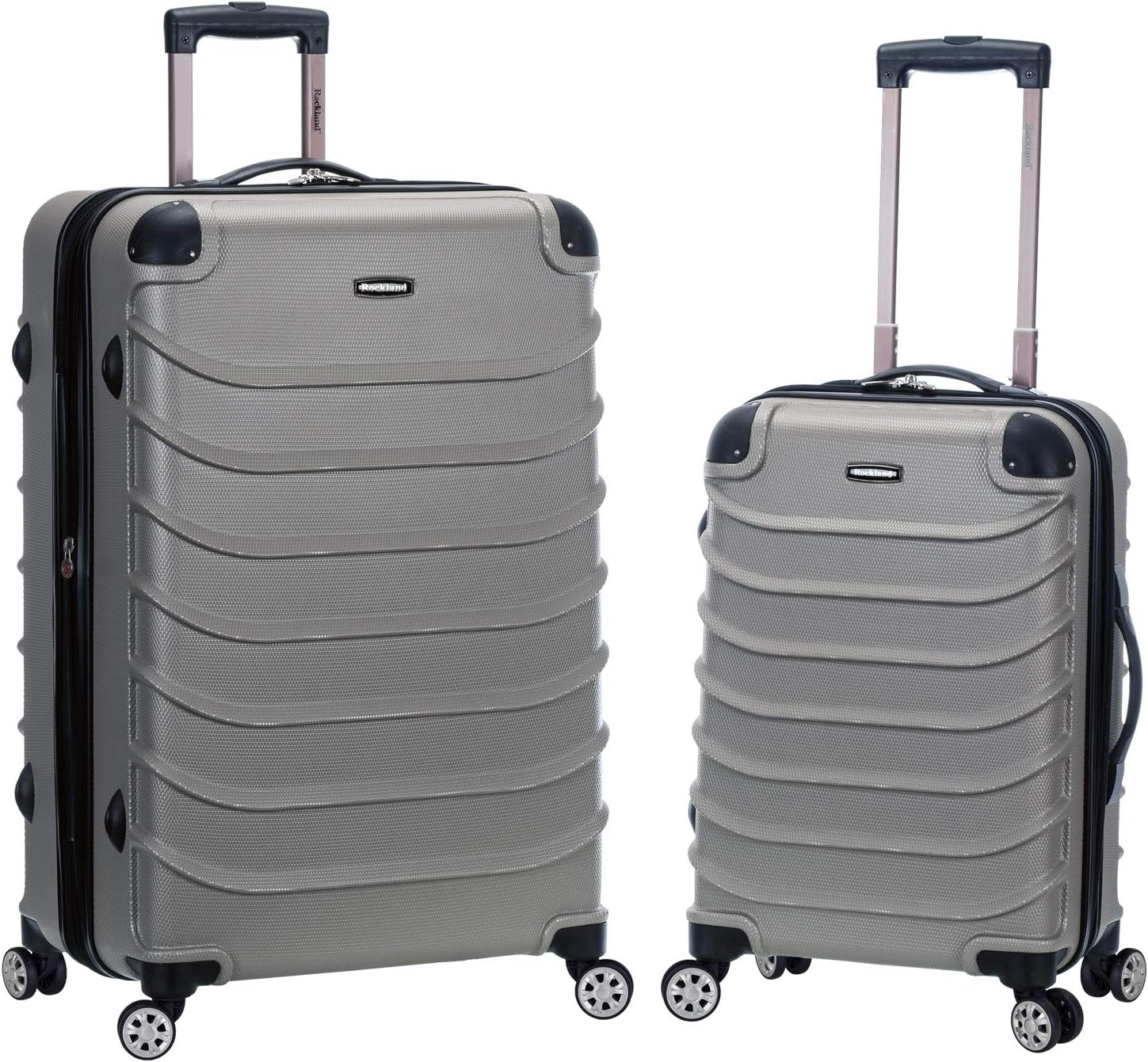 Rockland Speciale Hardside 2 Piece Expandable Spinner Luggage Set, (20"/28"), Black