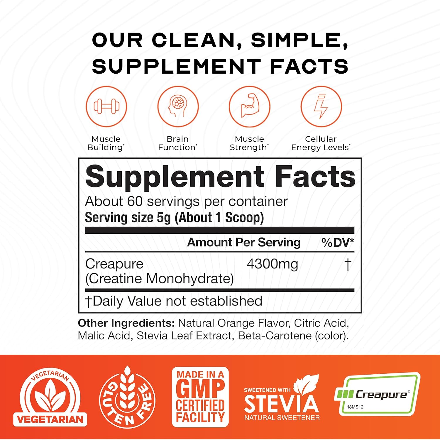 Muscle Feast Creapure Creatine Monohydrate Powder, Unflavored (300g) | Vegan, Non-GMO, Keto Friendly Mass Gainer, Muscle Recovery Supplement & Trusted Creatine for Muscle Growth, Creatine Powder