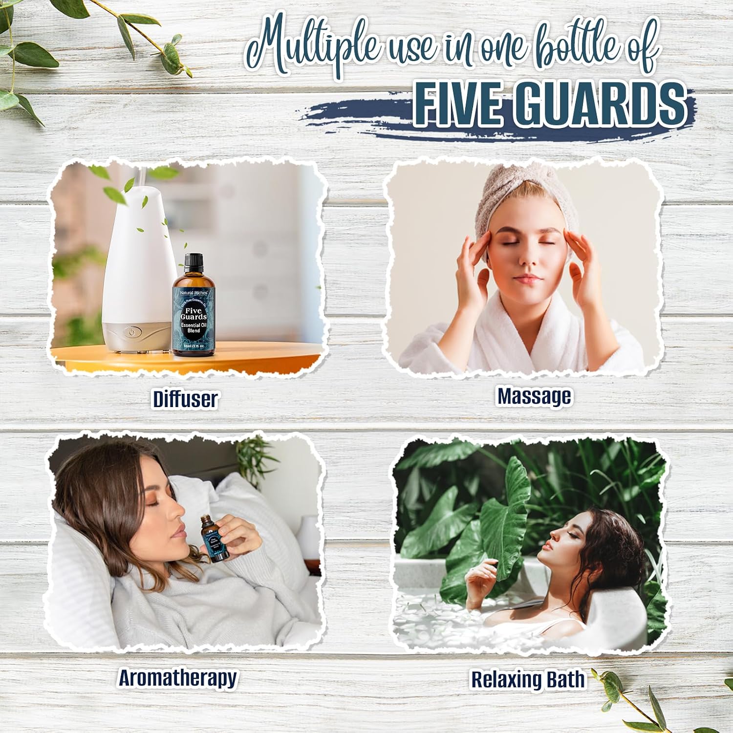 Five Guards Essential Oil Blend 30 ml Health Shield for Aromatherapy | With Clove, Cinnamon, Lemon, Rosemary & Eucalyptus - Natural Riches
