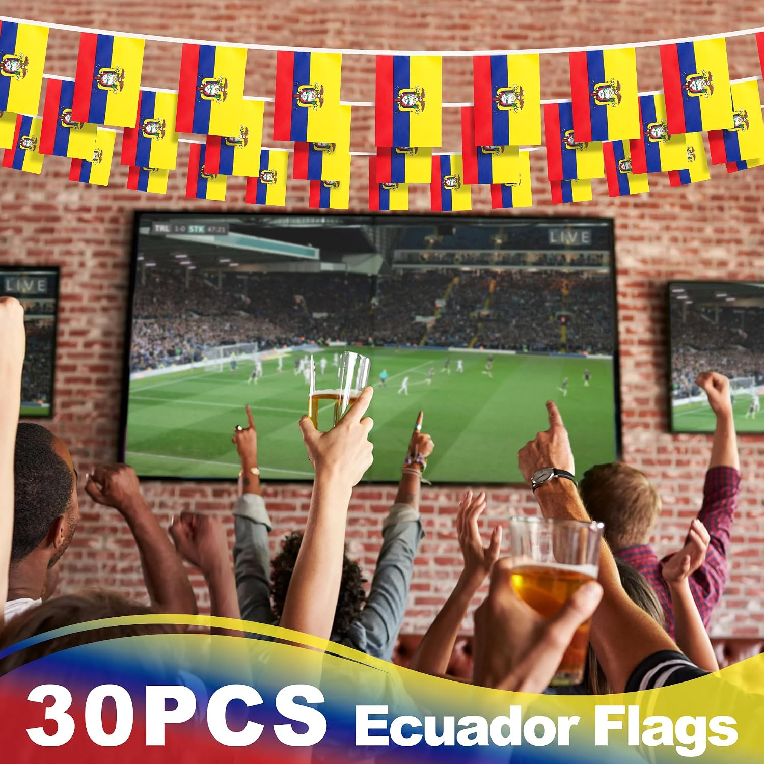 Nicaragua String Flag Pennant Banner, Small Mini Nicaraguan Flags Bunting Banner, National Country Decoration for School, Party, Sports Events, Patriotic Festival, 33 Feet 30 Flags
