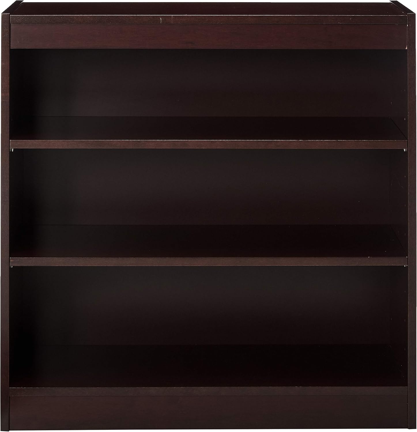 Lorell 3-Shelf Panel Mahogany Bookcase, 36" x 12" x 36"