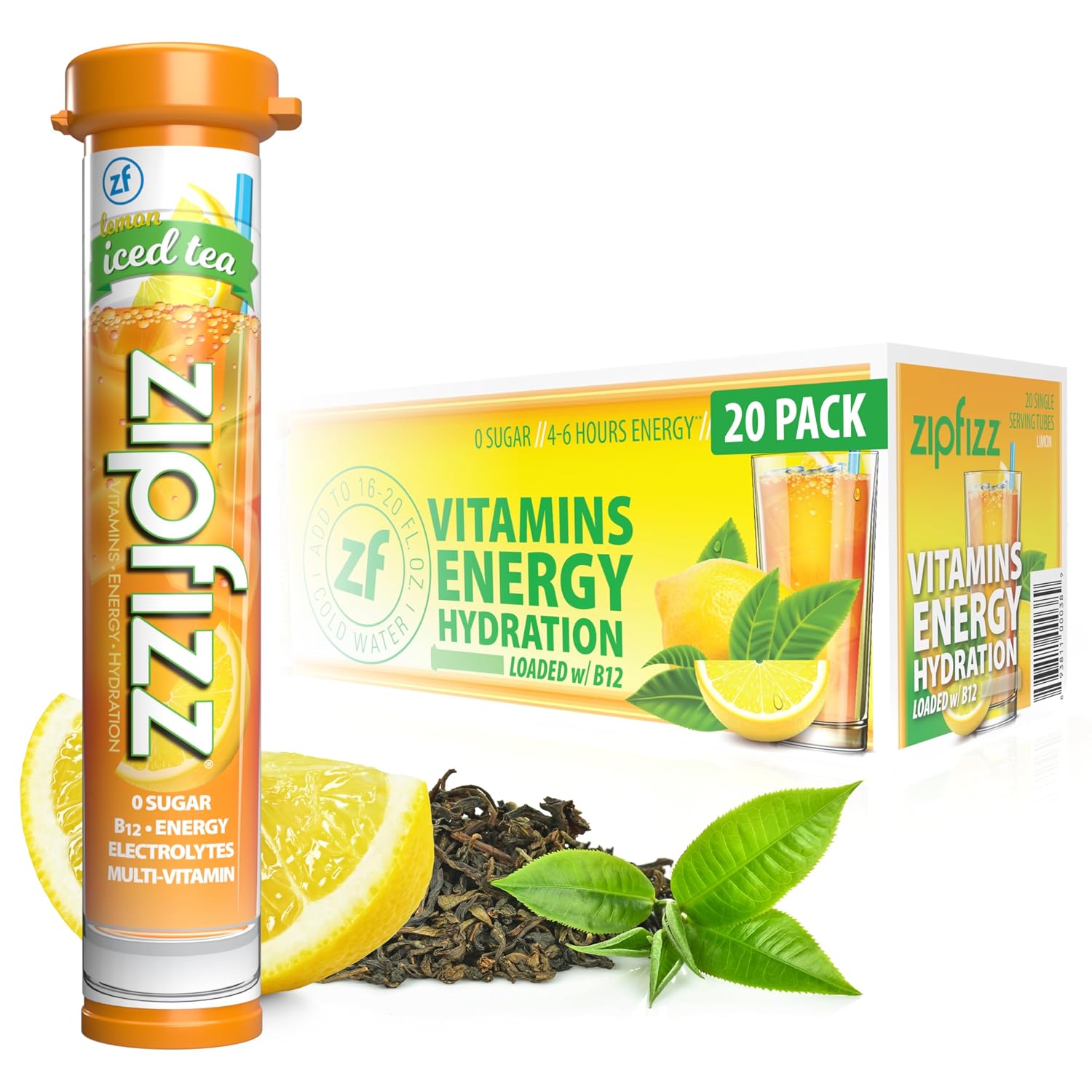 Zipfizz Energy Drink Powder, 20 Pack B12 Electrolyte - Pink Lemonade | Hydration tubes with vitamin drink benefits, 100mg caffeine, B12, electrolytes, & no artificial sugar for active lifestyle