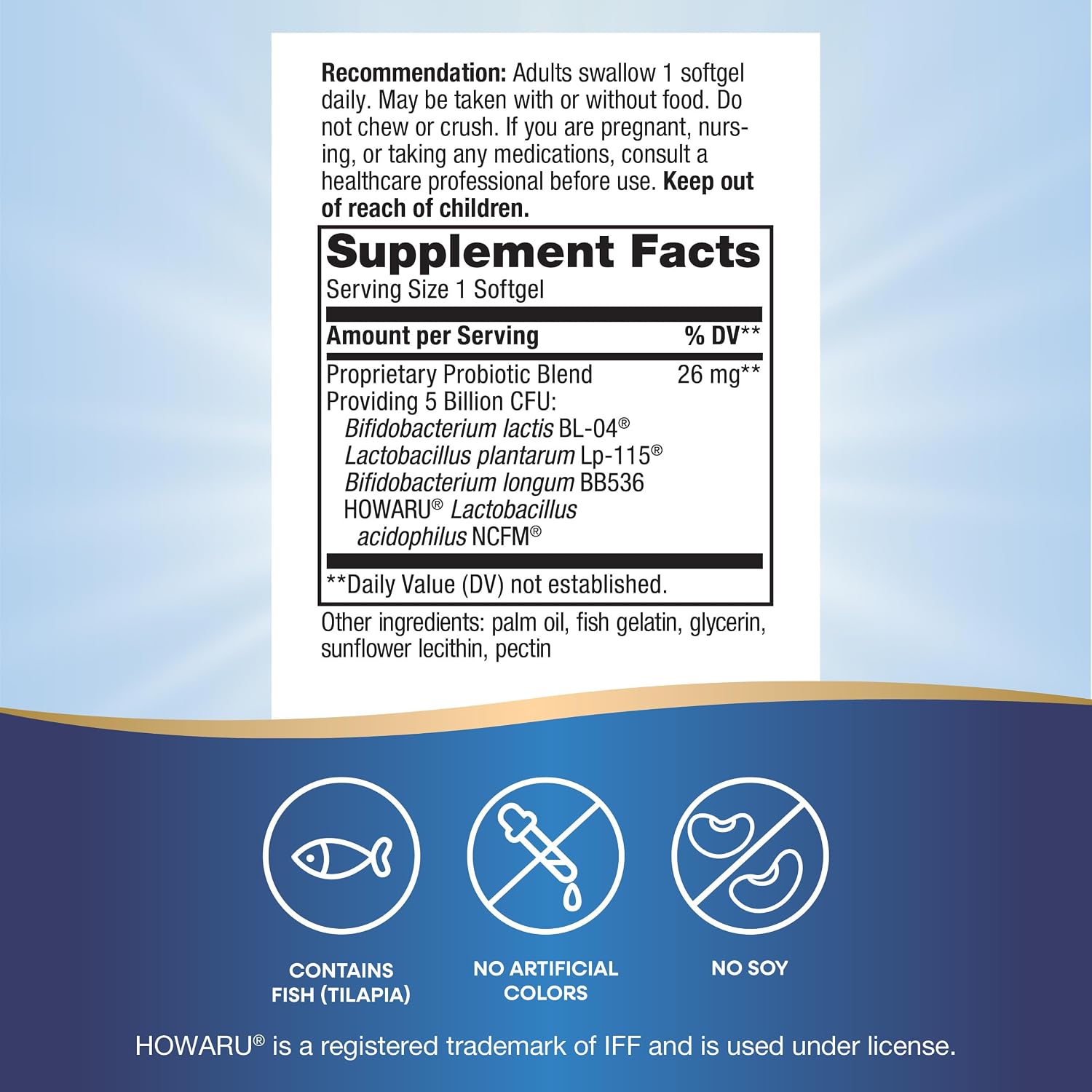 Nature's Way Probiotic Pearls Max Potency Softgels, 5 Billion CFU, 30 ct | Daily Probiotic for Women and Men, Supports Digestive, Immune