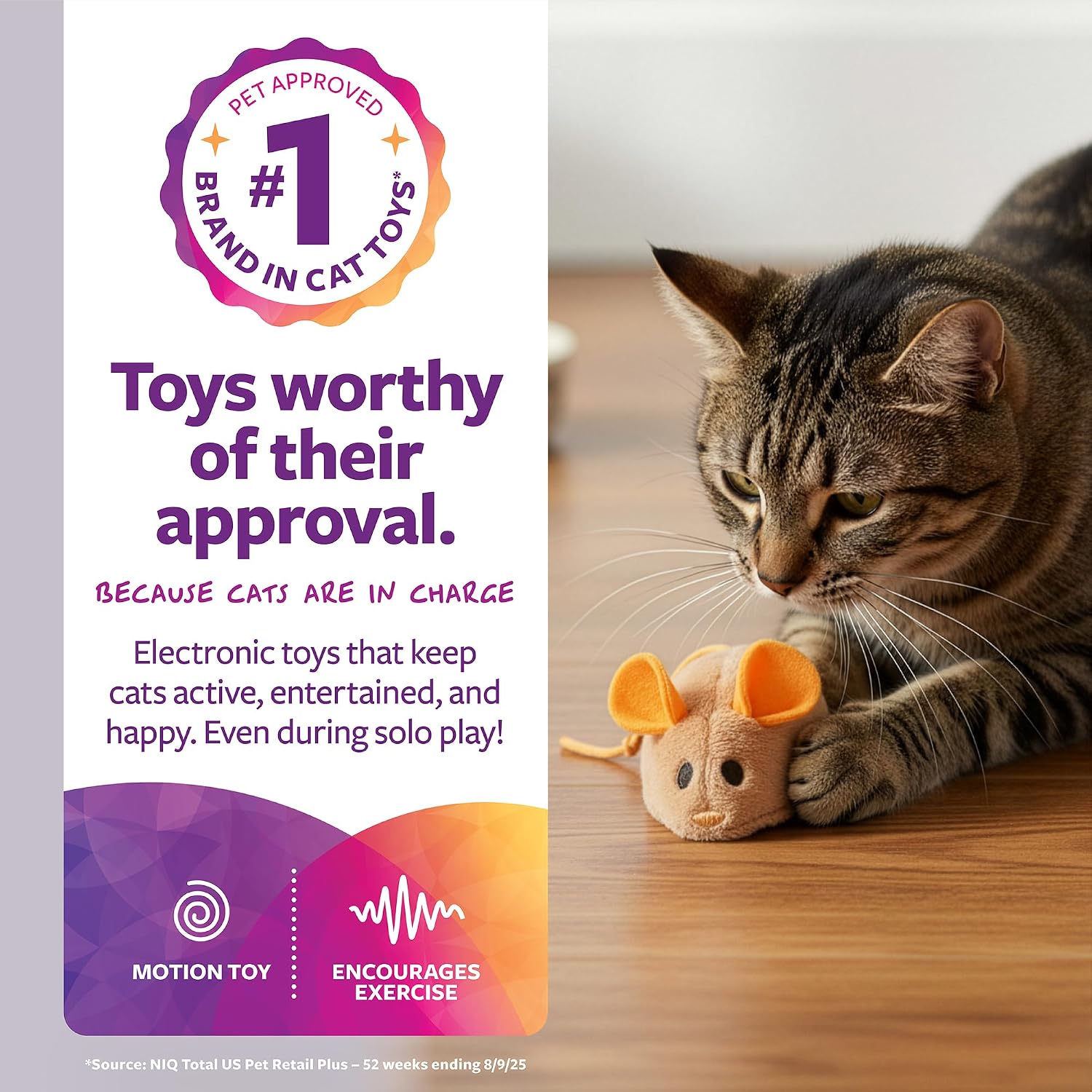 SmartyKat Electronic Motion/Moving Toys for Cats & Kittens, Battery Powered, Mimics Motion of Real Prey, Fun & Interactive Play - Multiple Styles